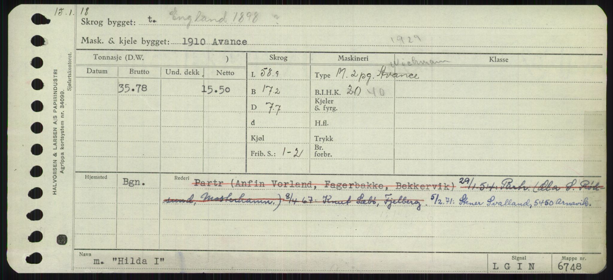 Sjøfartsdirektoratet med forløpere, Skipsmålingen, AV/RA-S-1627/H/Ha/L0002/0002: Fartøy, Eik-Hill / Fartøy, G-Hill, p. 915