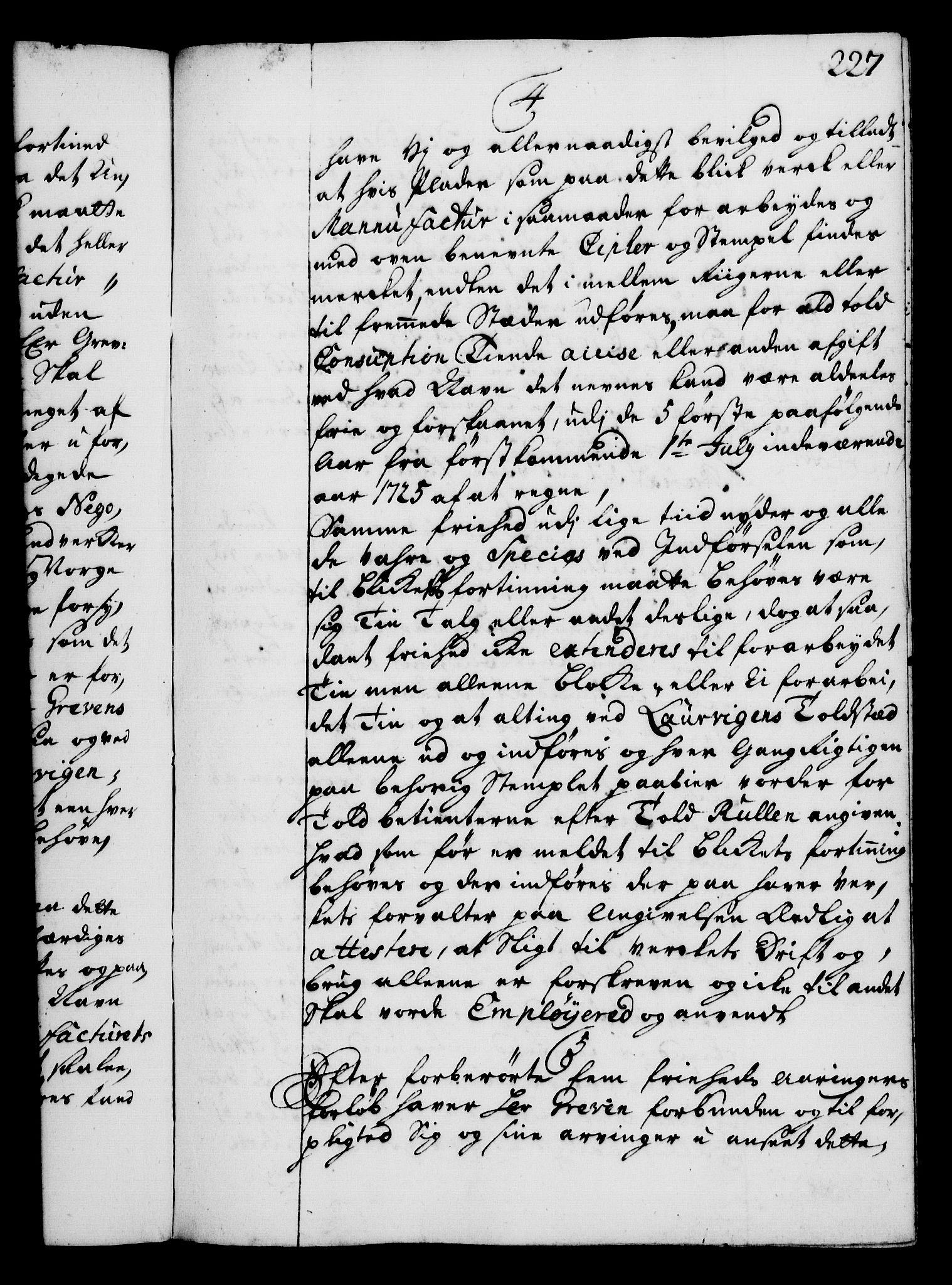 Rentekammeret, Kammerkanselliet, RA/EA-3111/G/Gg/Gga/L0002: Norsk ekspedisjonsprotokoll med register (merket RK 53.2), 1723-1727, p. 227