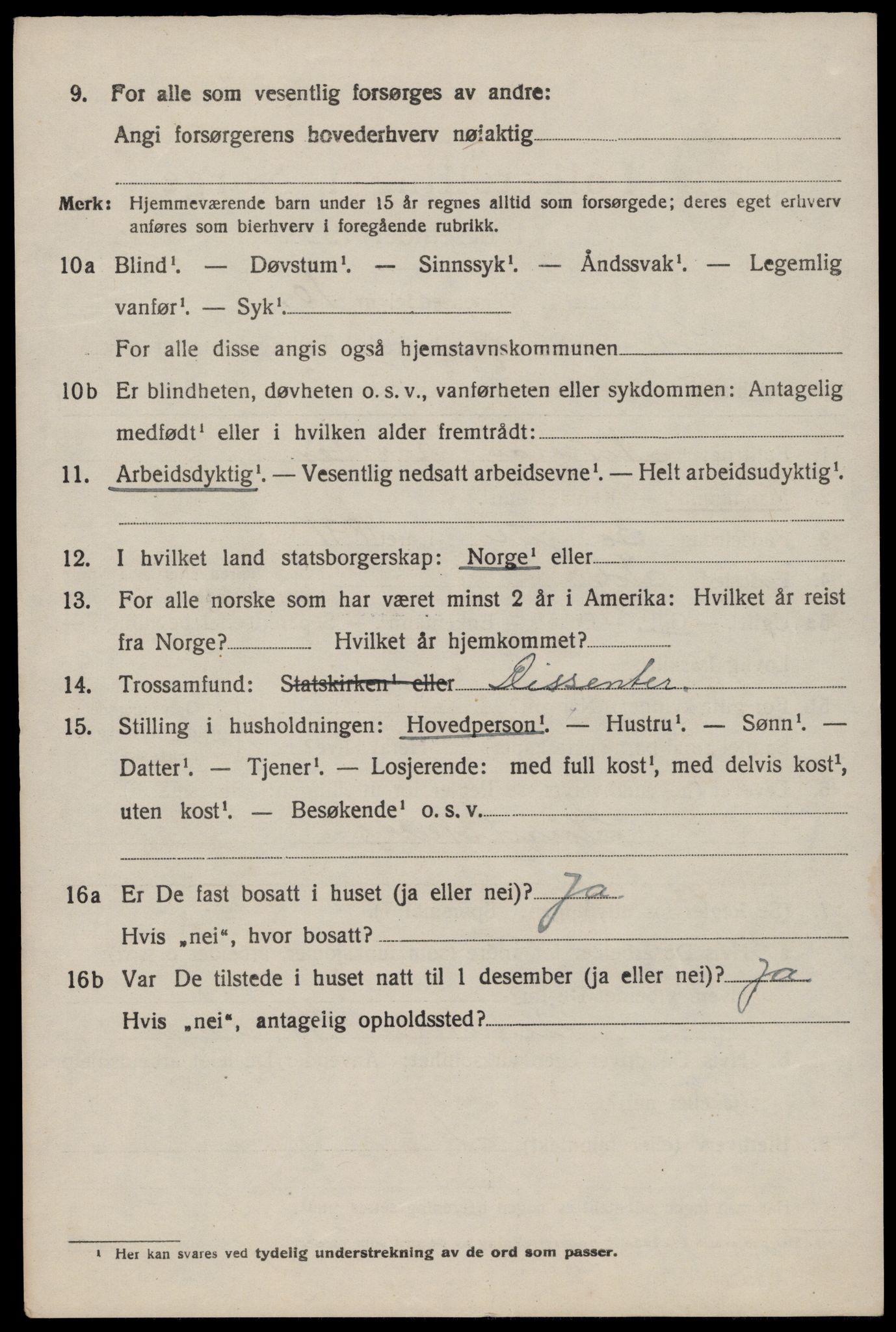 SAST, 1920 census for Sokndal, 1920, p. 3234