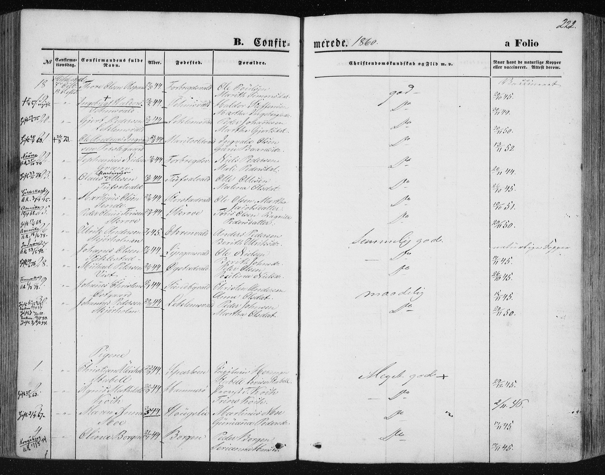 Ministerialprotokoller, klokkerbøker og fødselsregistre - Nord-Trøndelag, SAT/A-1458/723/L0241: Parish register (official) no. 723A10, 1860-1869, p. 222