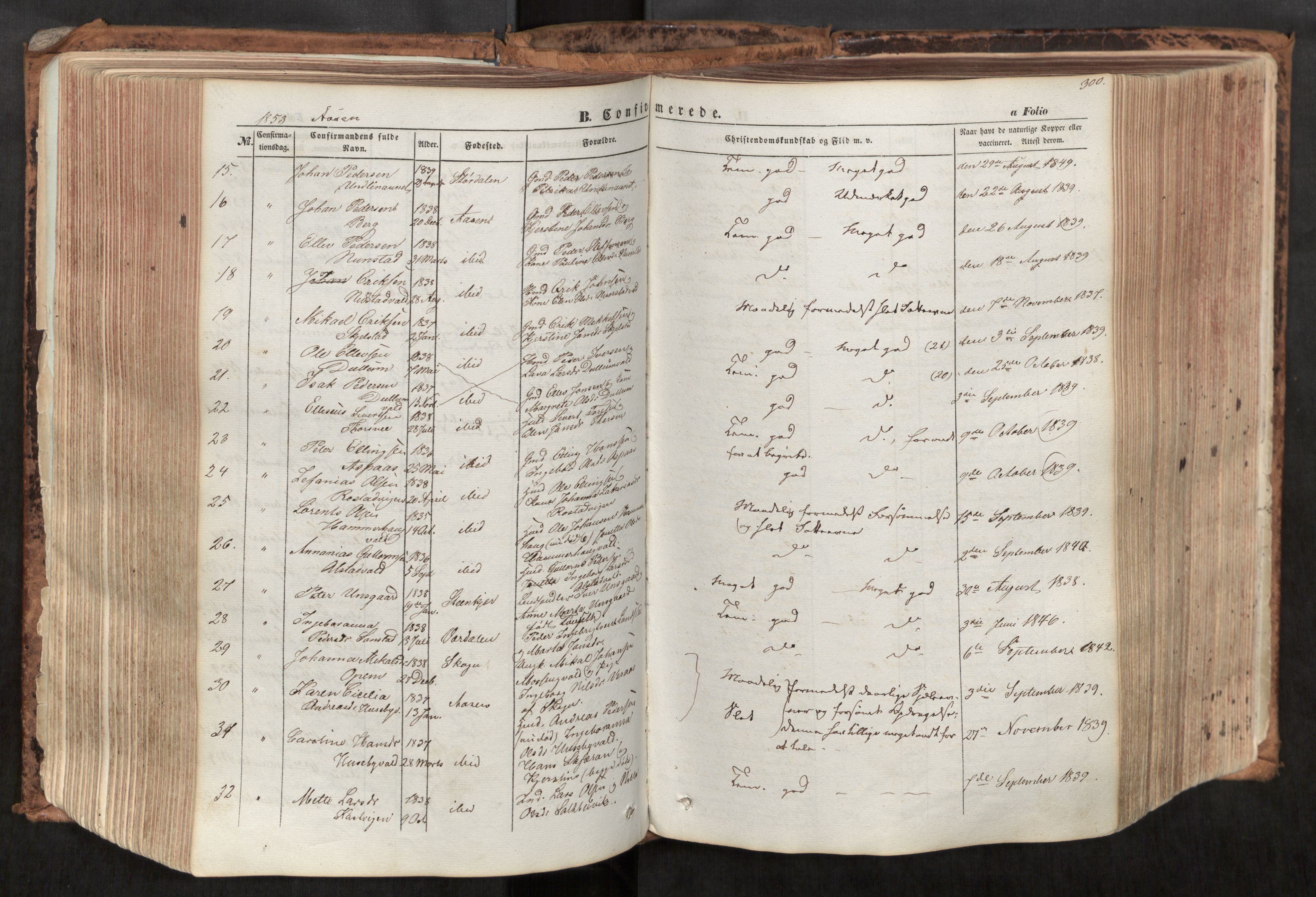 Ministerialprotokoller, klokkerbøker og fødselsregistre - Nord-Trøndelag, SAT/A-1458/713/L0116: Parish register (official) no. 713A07, 1850-1877, p. 300