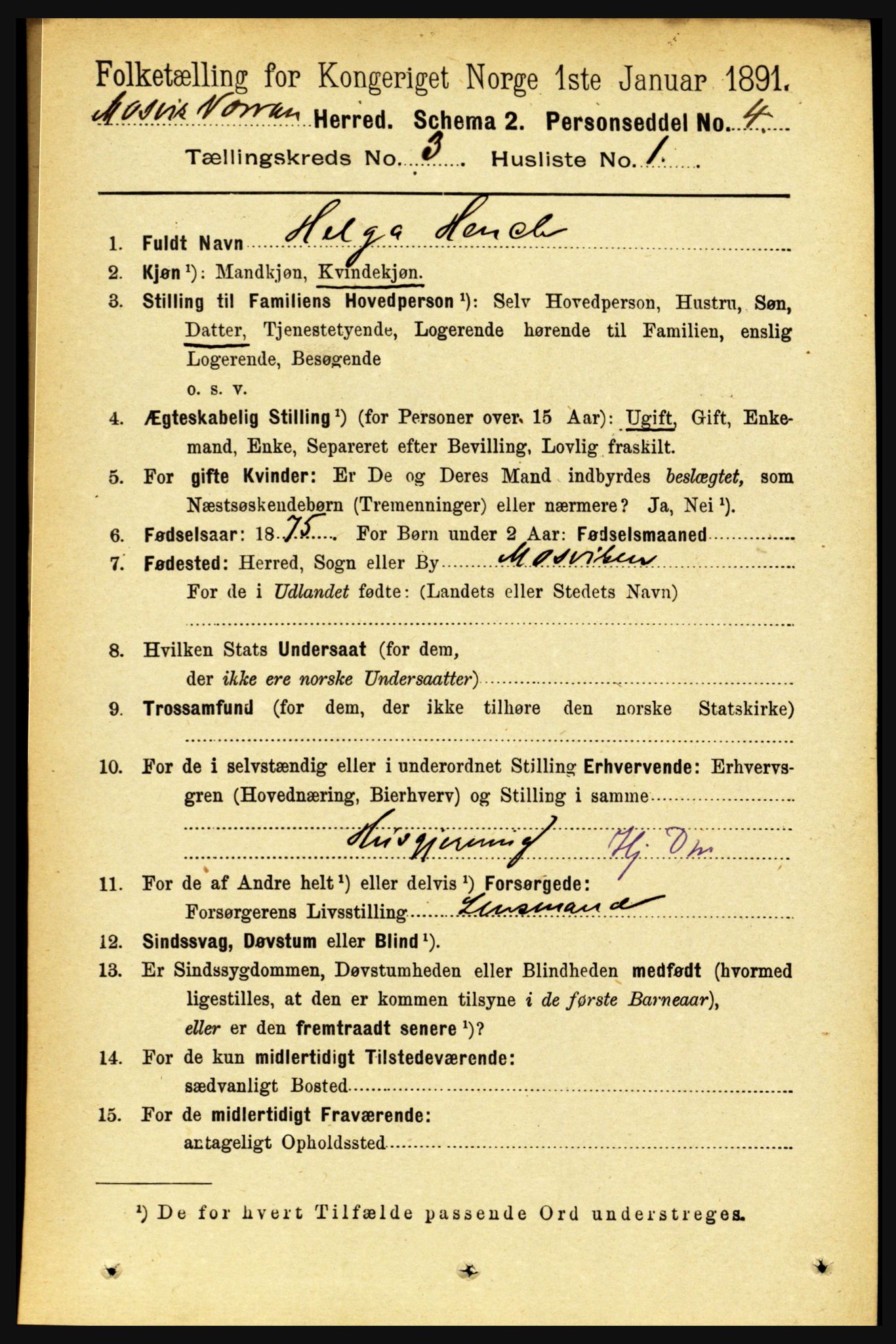 RA, 1891 census for 1723 Mosvik og Verran, 1891, p. 939