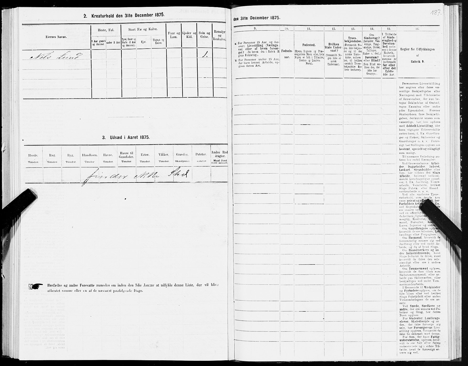 SAT, 1875 census for 1601 Trondheim, 1875, p. 5187