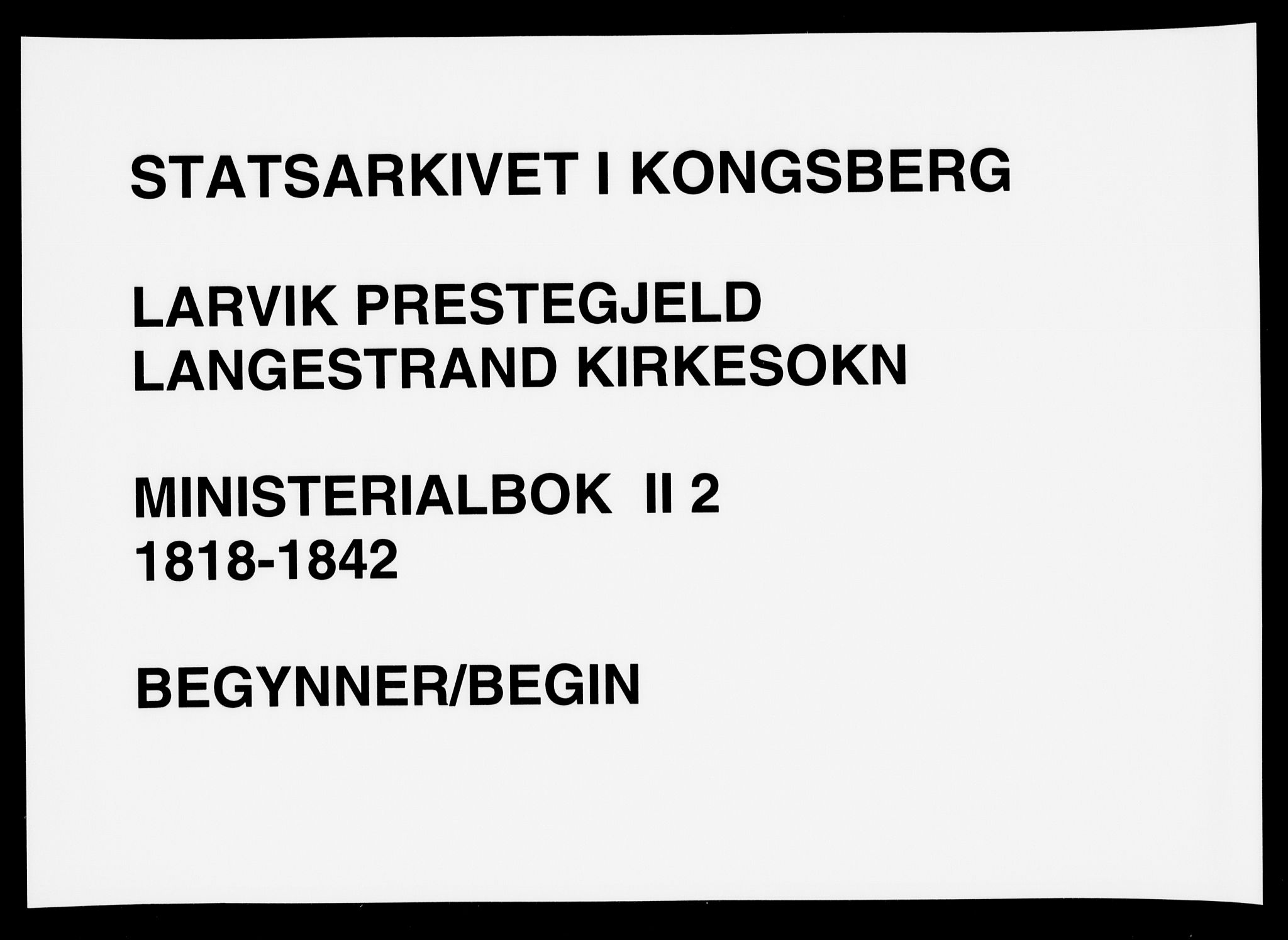 Larvik kirkebøker, SAKO/A-352/F/Fb/L0002: Parish register (official) no. II 2, 1818-1842