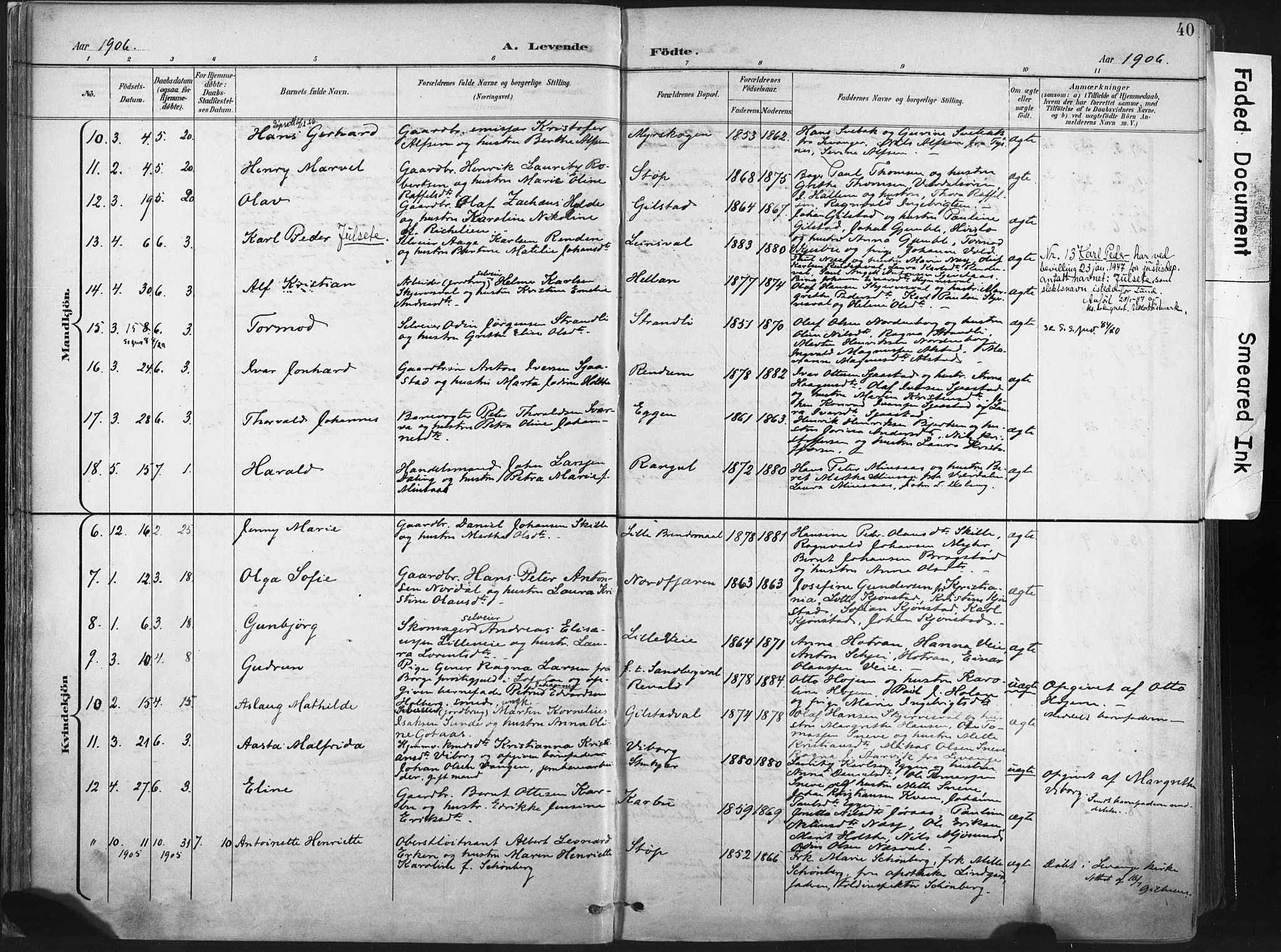 Ministerialprotokoller, klokkerbøker og fødselsregistre - Nord-Trøndelag, SAT/A-1458/717/L0162: Parish register (official) no. 717A12, 1898-1923, p. 40