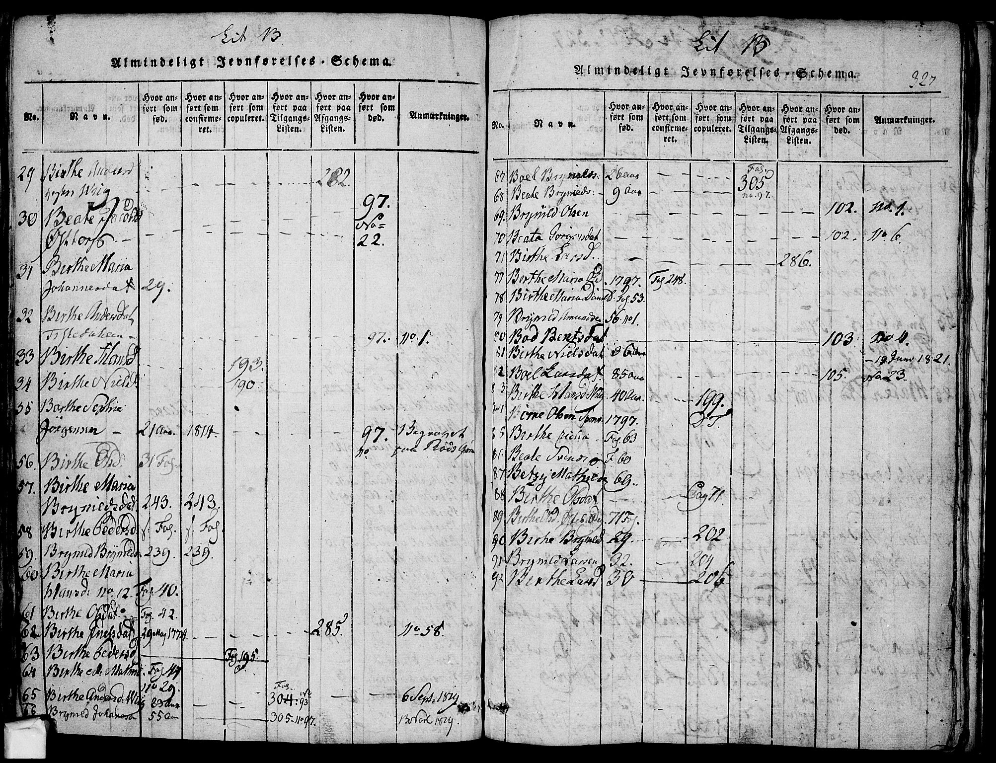 Berg prestekontor Kirkebøker, AV/SAO-A-10902/F/Fa/L0002: Parish register (official) no. I 2, 1815-1831, p. 327