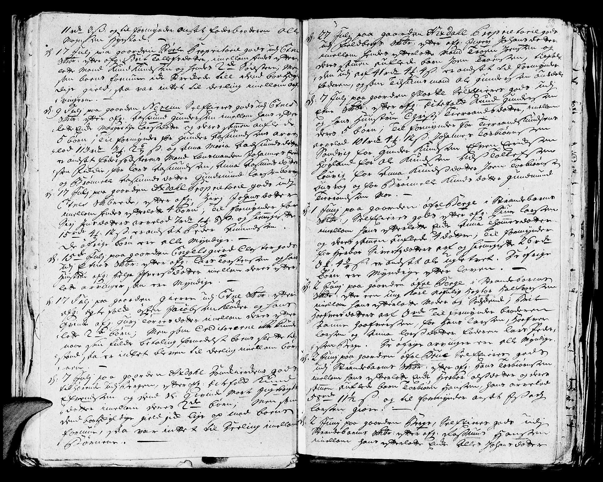 Stiftamtmannen i Bergen, AV/SAB-A-100006/F/Fd/Fdd/0001 / Lnr. 1970 - Sunnhordland, 1731-1745, p. 32b-33a