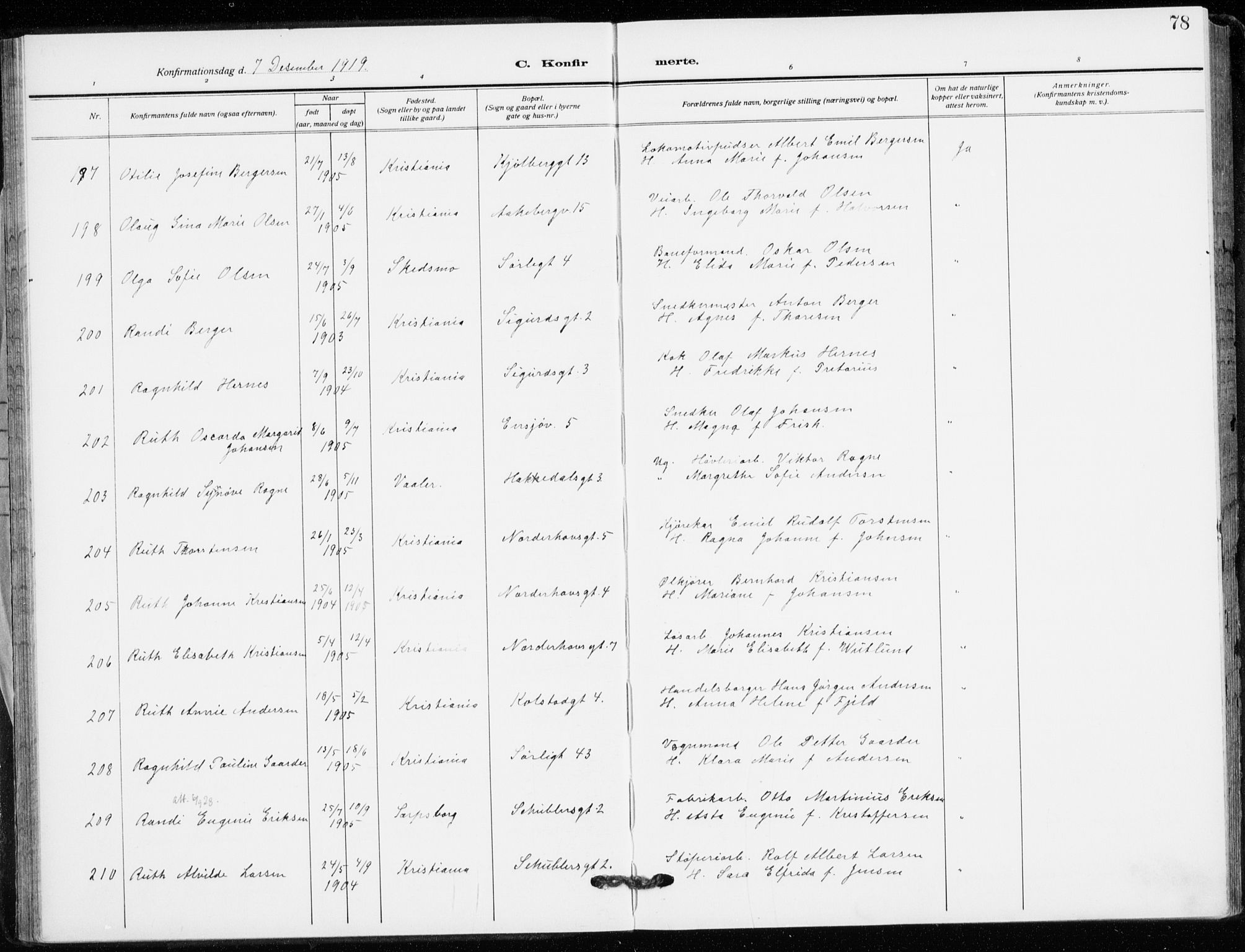 Kampen prestekontor Kirkebøker, AV/SAO-A-10853/F/Fa/L0013: Parish register (official) no. I 13, 1917-1922, p. 78