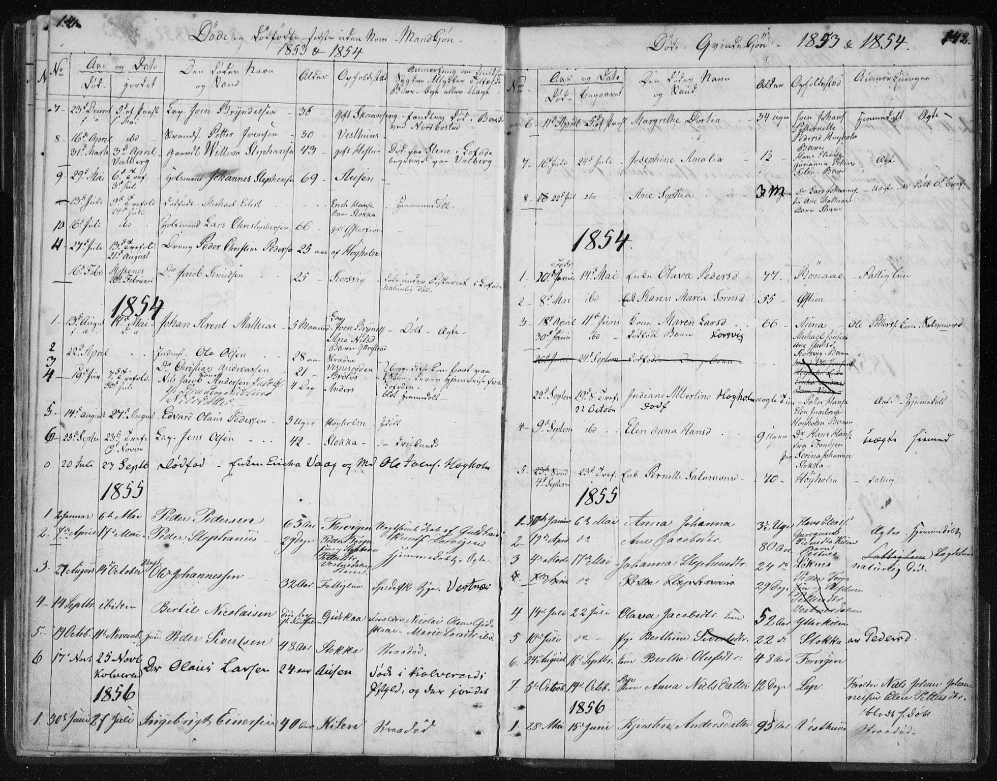 Ministerialprotokoller, klokkerbøker og fødselsregistre - Nordland, SAT/A-1459/819/L0275: Parish register (copy) no. 819C01, 1841-1868, p. 141-142