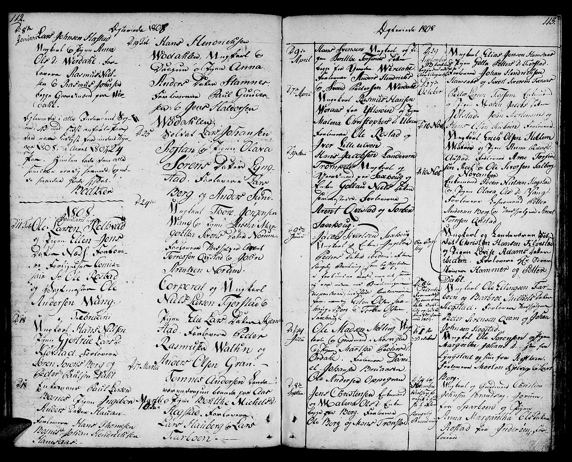 Ministerialprotokoller, klokkerbøker og fødselsregistre - Nord-Trøndelag, SAT/A-1458/730/L0274: Parish register (official) no. 730A03, 1802-1816, p. 112-113