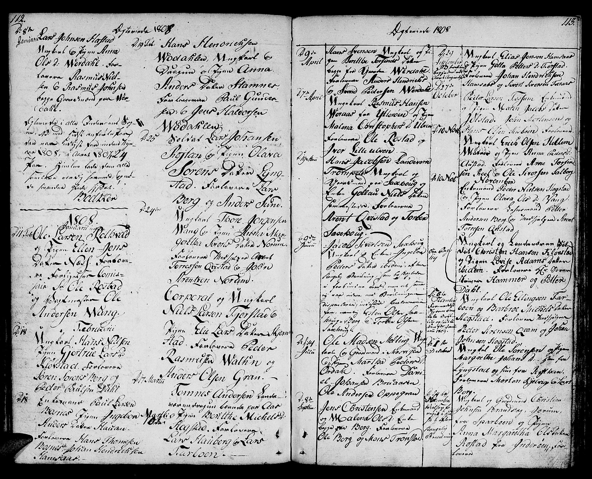 Ministerialprotokoller, klokkerbøker og fødselsregistre - Nord-Trøndelag, AV/SAT-A-1458/730/L0274: Parish register (official) no. 730A03, 1802-1816, p. 112-113