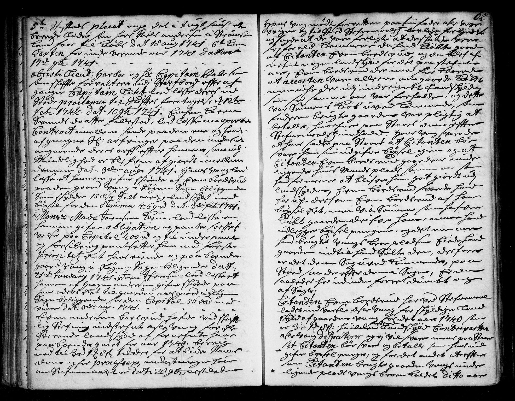 Lier, Røyken og Hurum sorenskriveri, AV/SAKO-A-89/F/Fa/L0050: Tingbok, 1741-1745, p. 62