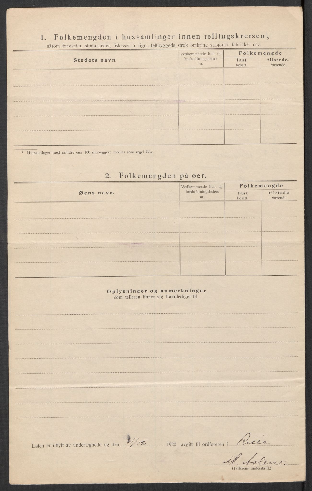 SAT, 1920 census for Rissa, 1920, p. 26