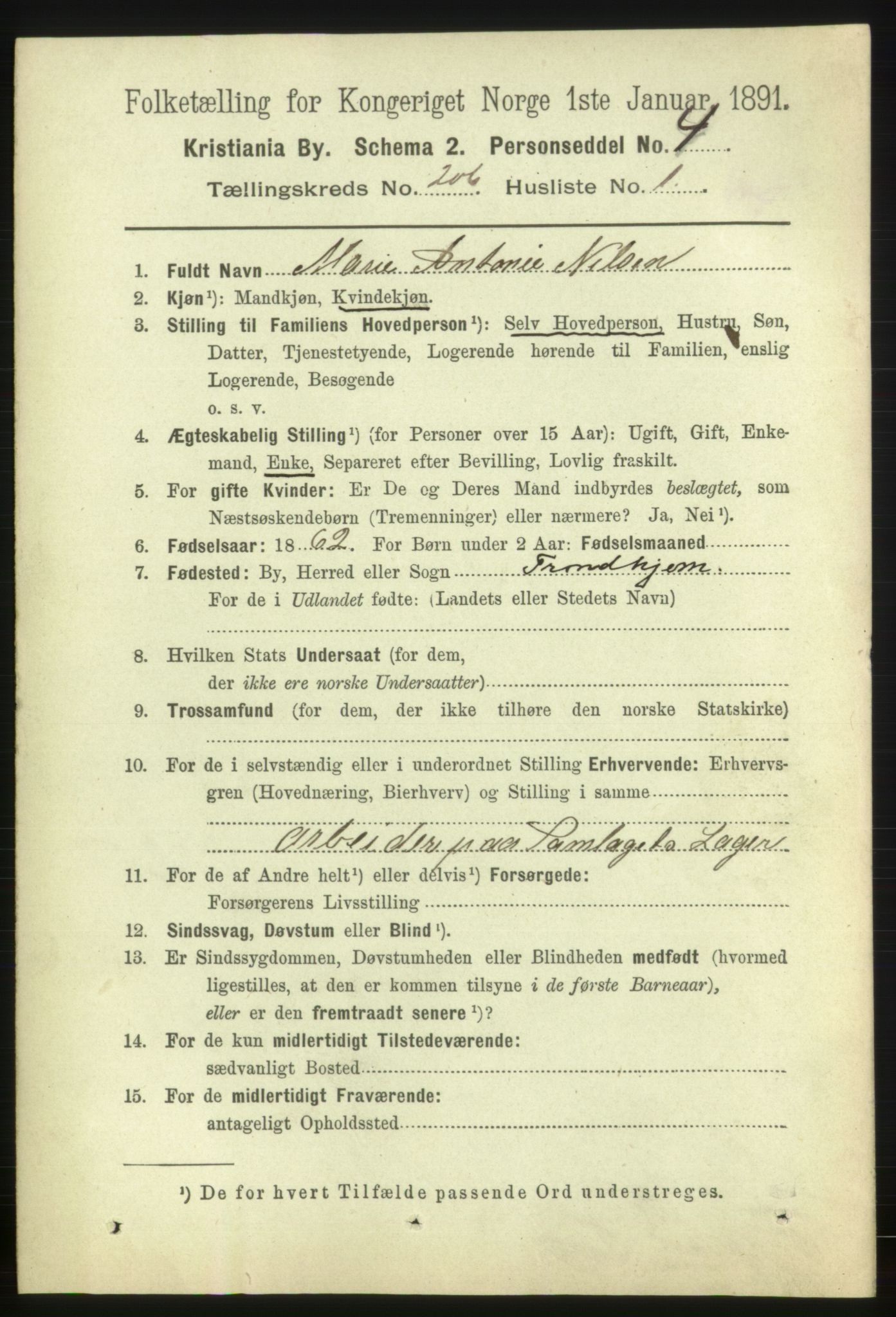 RA, 1891 census for 0301 Kristiania, 1891, p. 123842