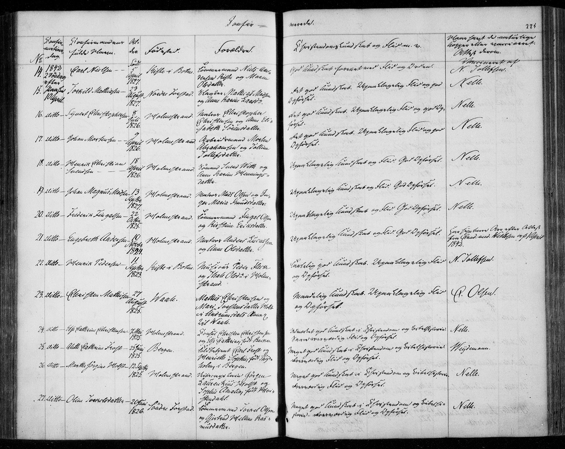 Holmestrand kirkebøker, SAKO/A-346/F/Fa/L0002: Parish register (official) no. 2, 1840-1866, p. 225