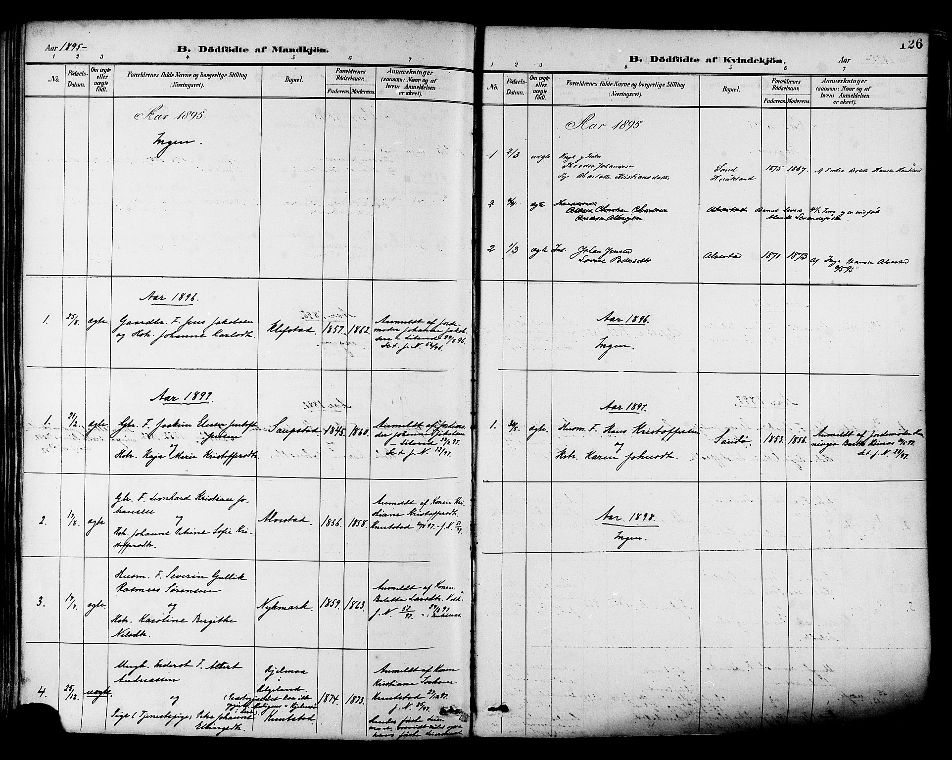 Ministerialprotokoller, klokkerbøker og fødselsregistre - Nordland, SAT/A-1459/880/L1133: Parish register (official) no. 880A07, 1888-1898, p. 126