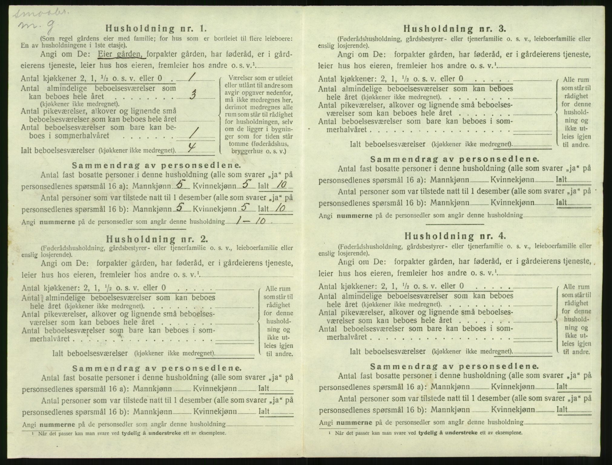 SAT, 1920 census for Volda, 1920, p. 105