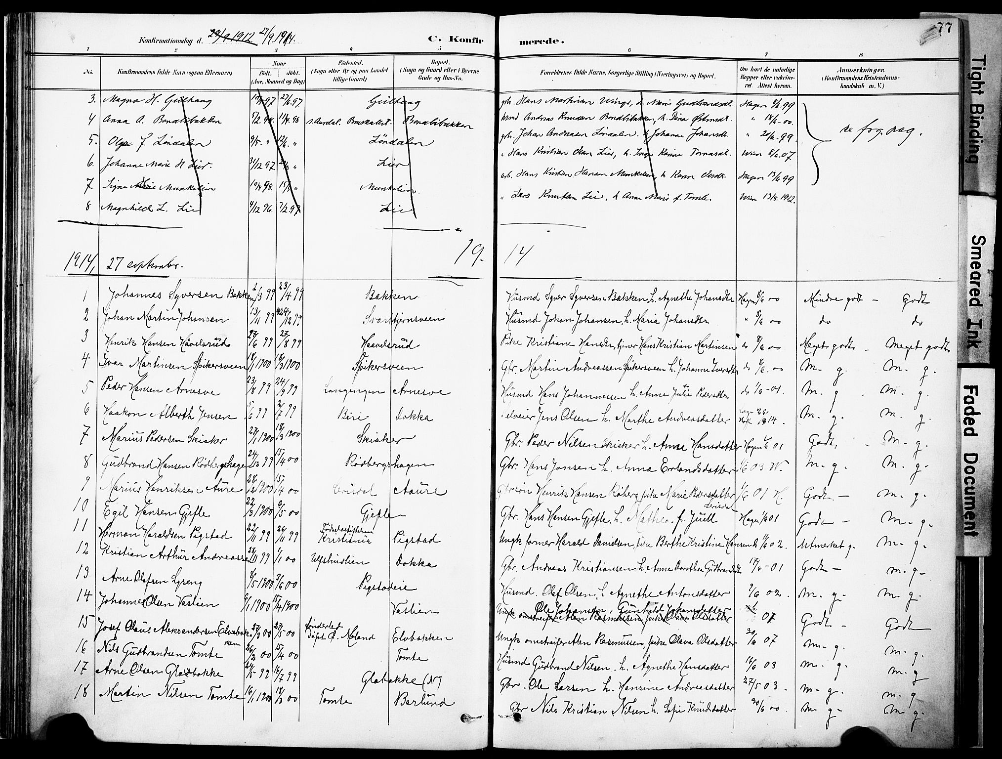 Nordre Land prestekontor, SAH/PREST-124/H/Ha/Haa/L0006: Parish register (official) no. 6, 1897-1914, p. 77