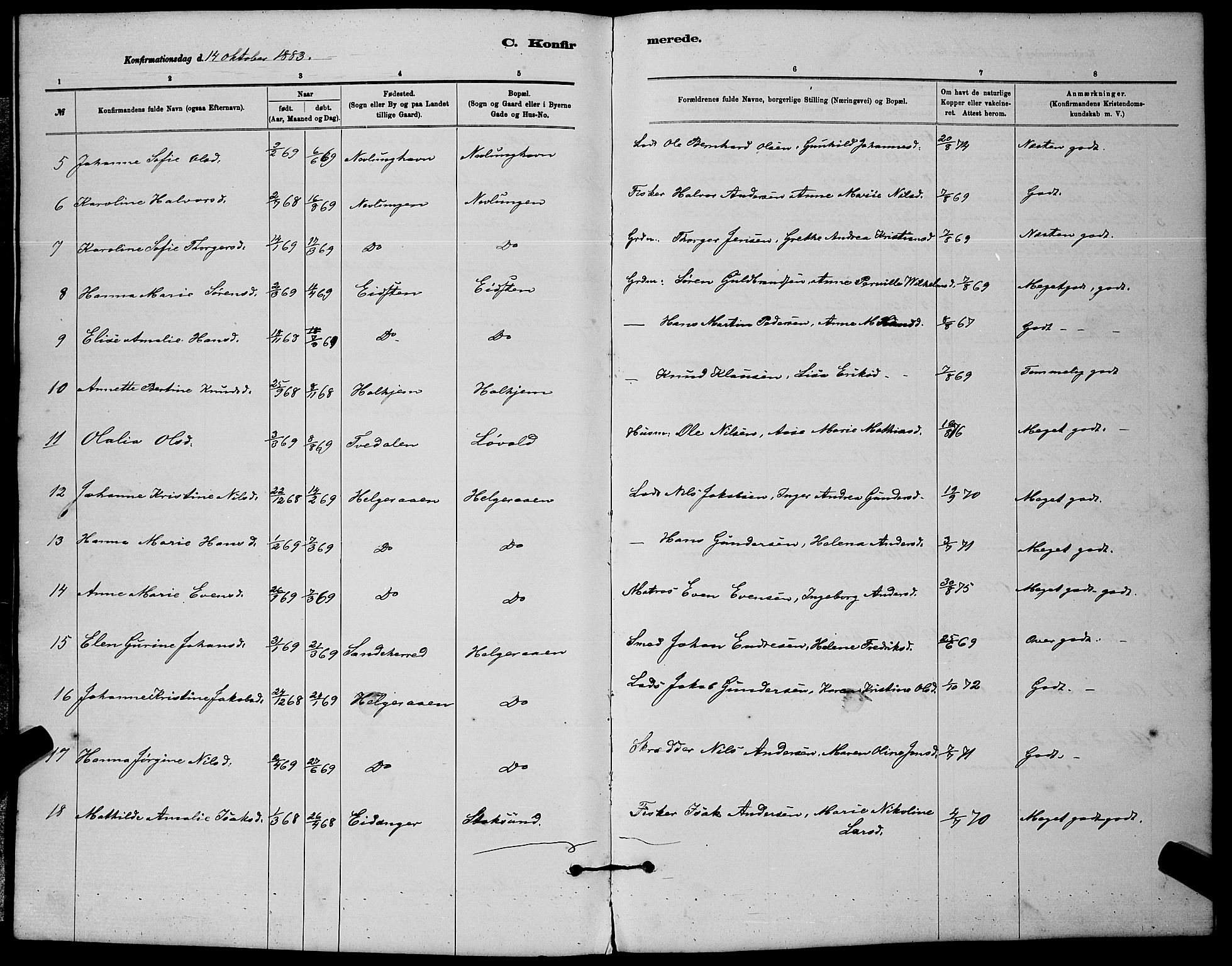 Brunlanes kirkebøker, AV/SAKO-A-342/G/Gb/L0002: Parish register (copy) no. II 2, 1878-1902