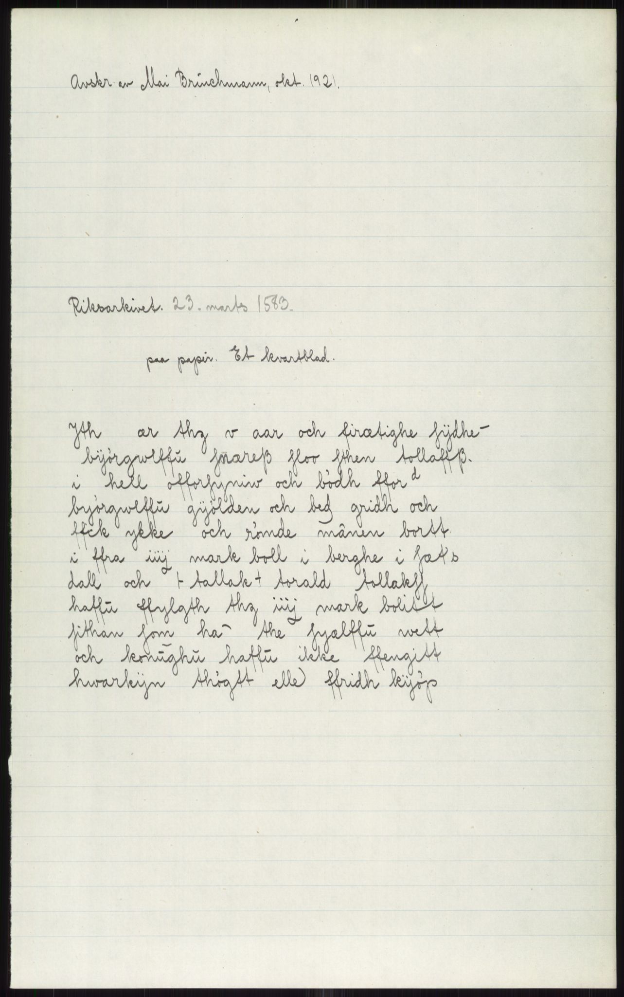 Samlinger til kildeutgivelse, Diplomavskriftsamlingen, AV/RA-EA-4053/H/Ha, p. 2538