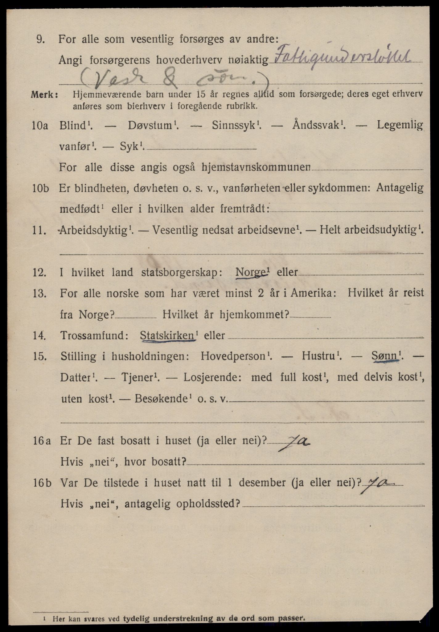 SAT, 1920 census for Kristiansund, 1920, p. 25270