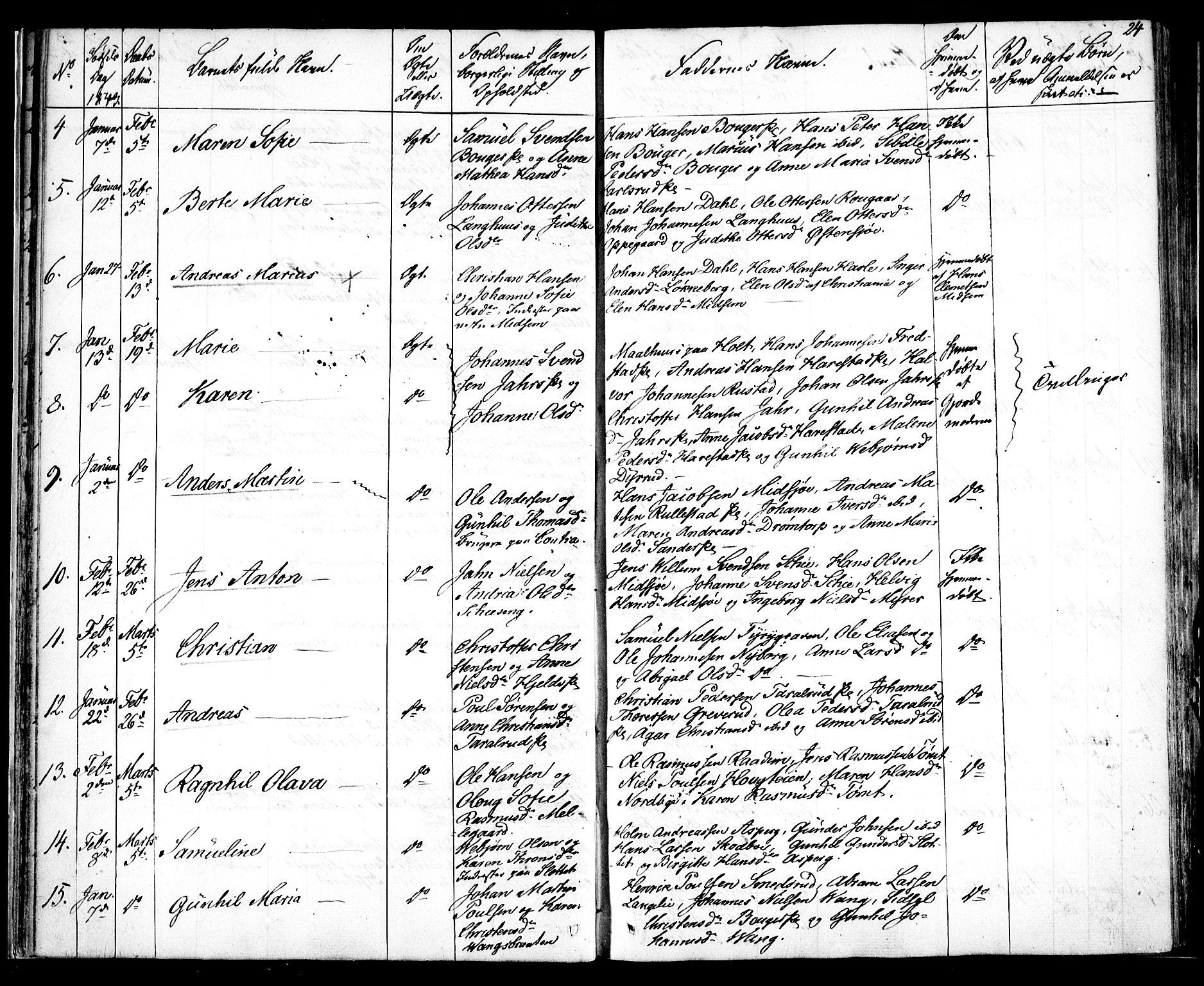 Kråkstad prestekontor Kirkebøker, AV/SAO-A-10125a/F/Fa/L0005: Parish register (official) no. I 5, 1837-1847, p. 24