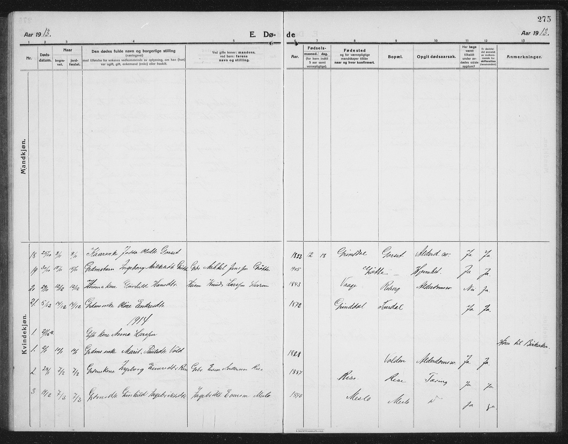 Ministerialprotokoller, klokkerbøker og fødselsregistre - Sør-Trøndelag, SAT/A-1456/674/L0877: Parish register (copy) no. 674C04, 1913-1940, p. 275