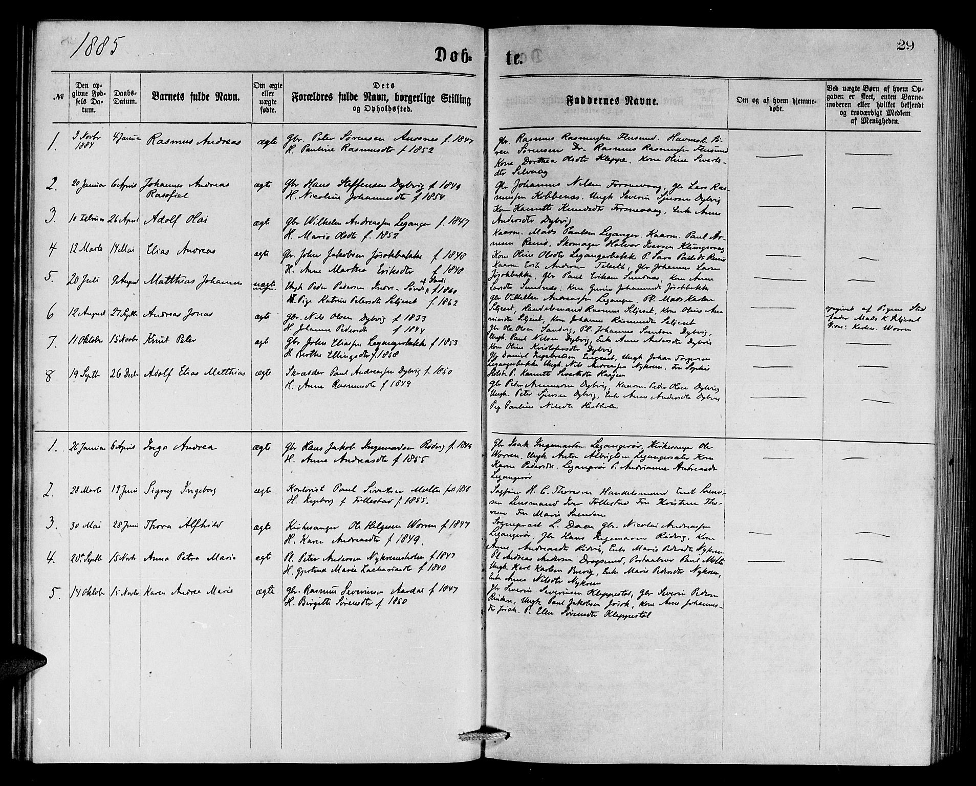 Ministerialprotokoller, klokkerbøker og fødselsregistre - Møre og Romsdal, AV/SAT-A-1454/508/L0094: Parish register (official) no. 508A01, 1873-1886, p. 29