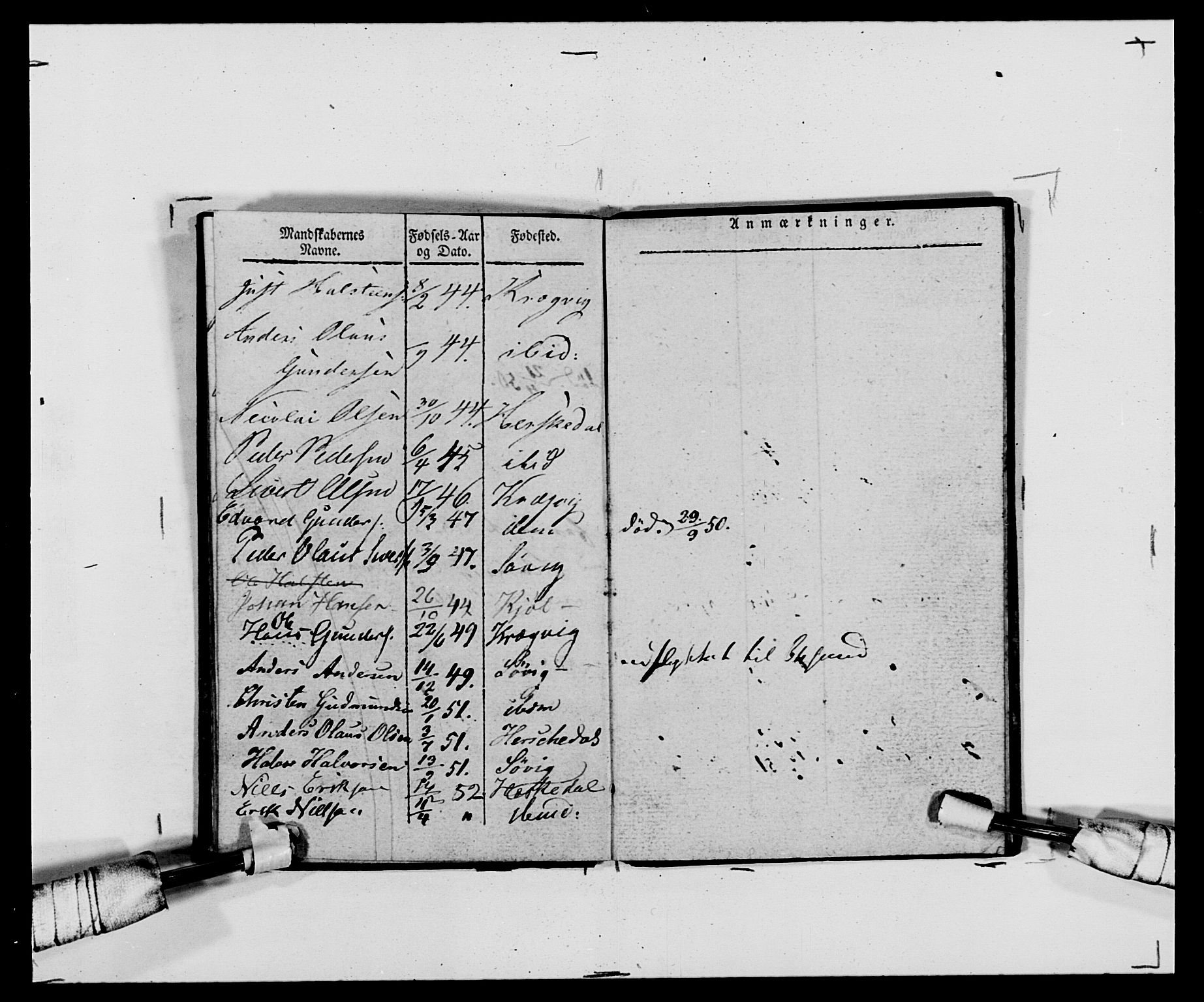 Generalitets- og kommissariatskollegiet, Det kongelige norske kommissariatskollegium, AV/RA-EA-5420/E/Eh/L0120: Tingvollske kompani, 1850-1870, p. 223