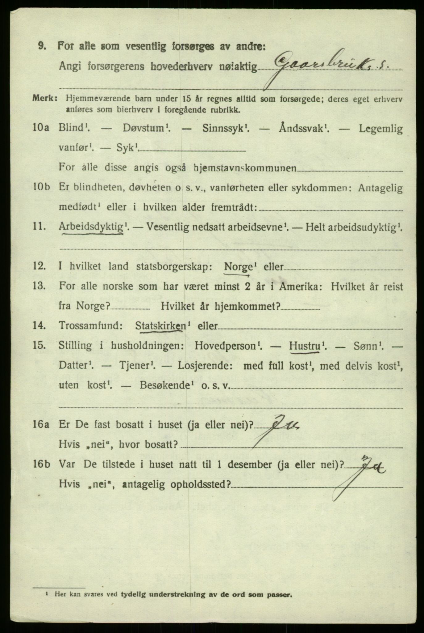 SAB, 1920 census for Lindås, 1920, p. 3464