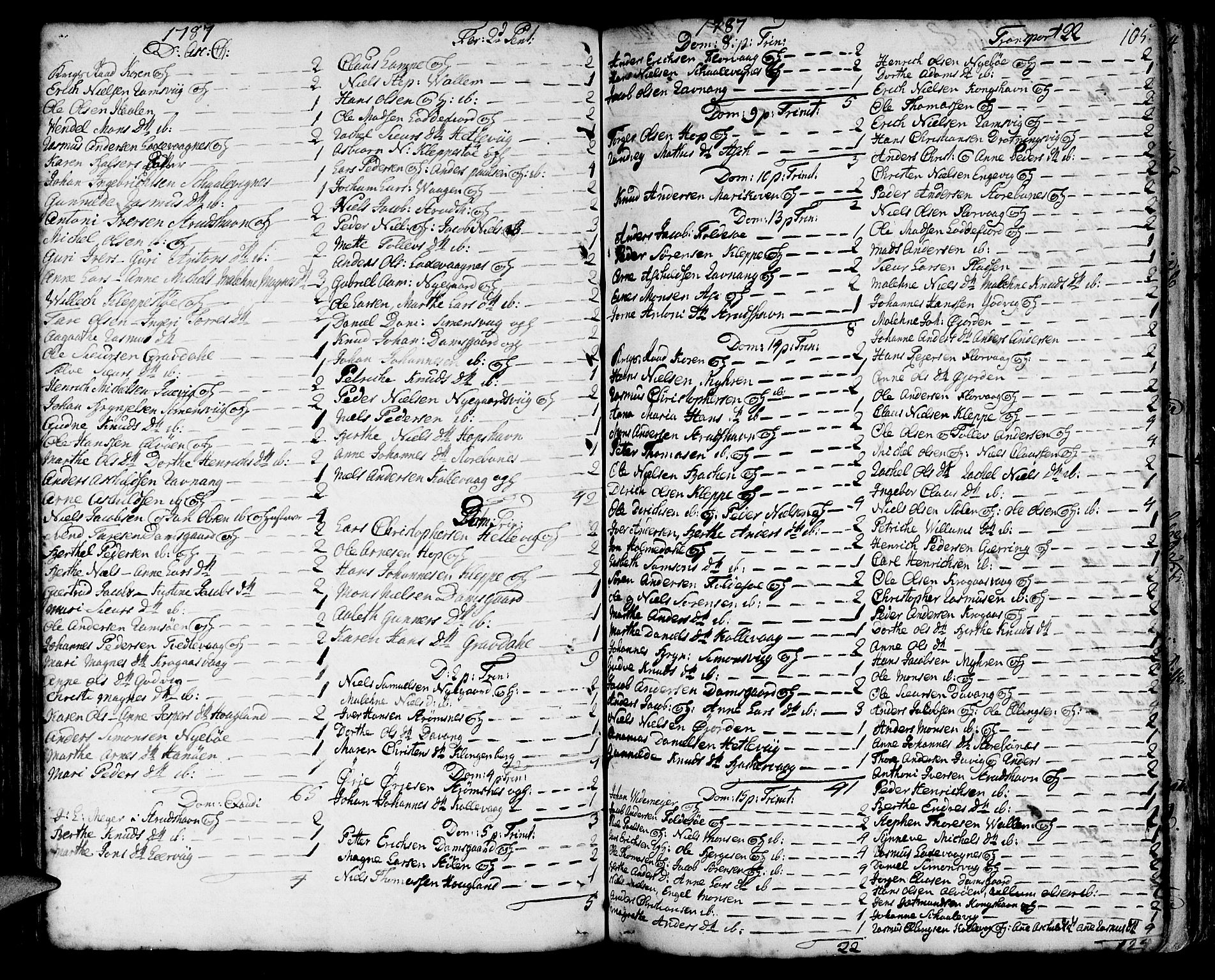 Askøy Sokneprestembete, SAB/A-74101/H/Ha/Haa/Haaa/L0001: Parish register (official) no. A 1, 1742-1818, p. 105