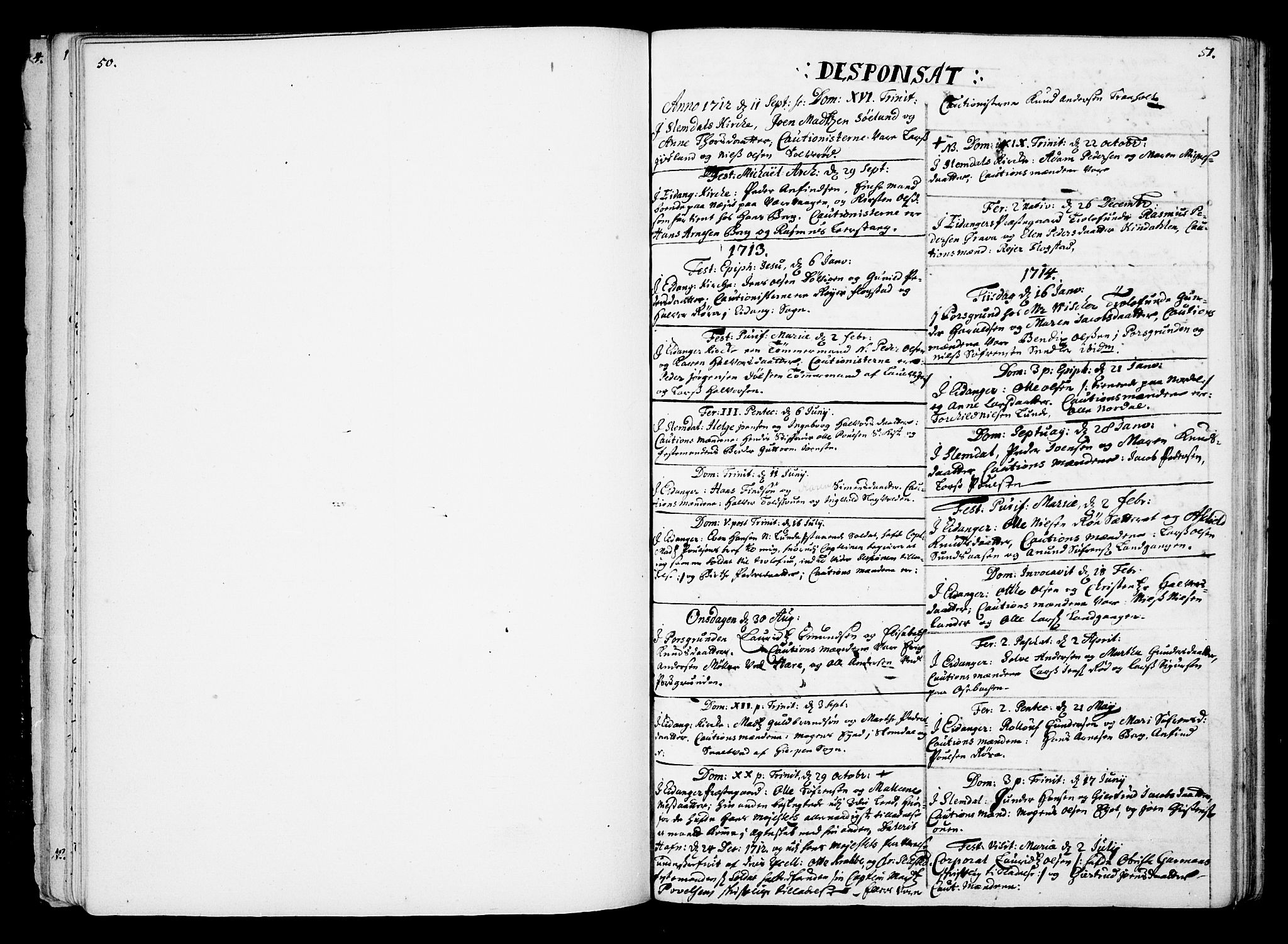 Eidanger kirkebøker, SAKO/A-261/F/Fa/L0002: Parish register (official) no. 2, 1712-1720, p. 50-51
