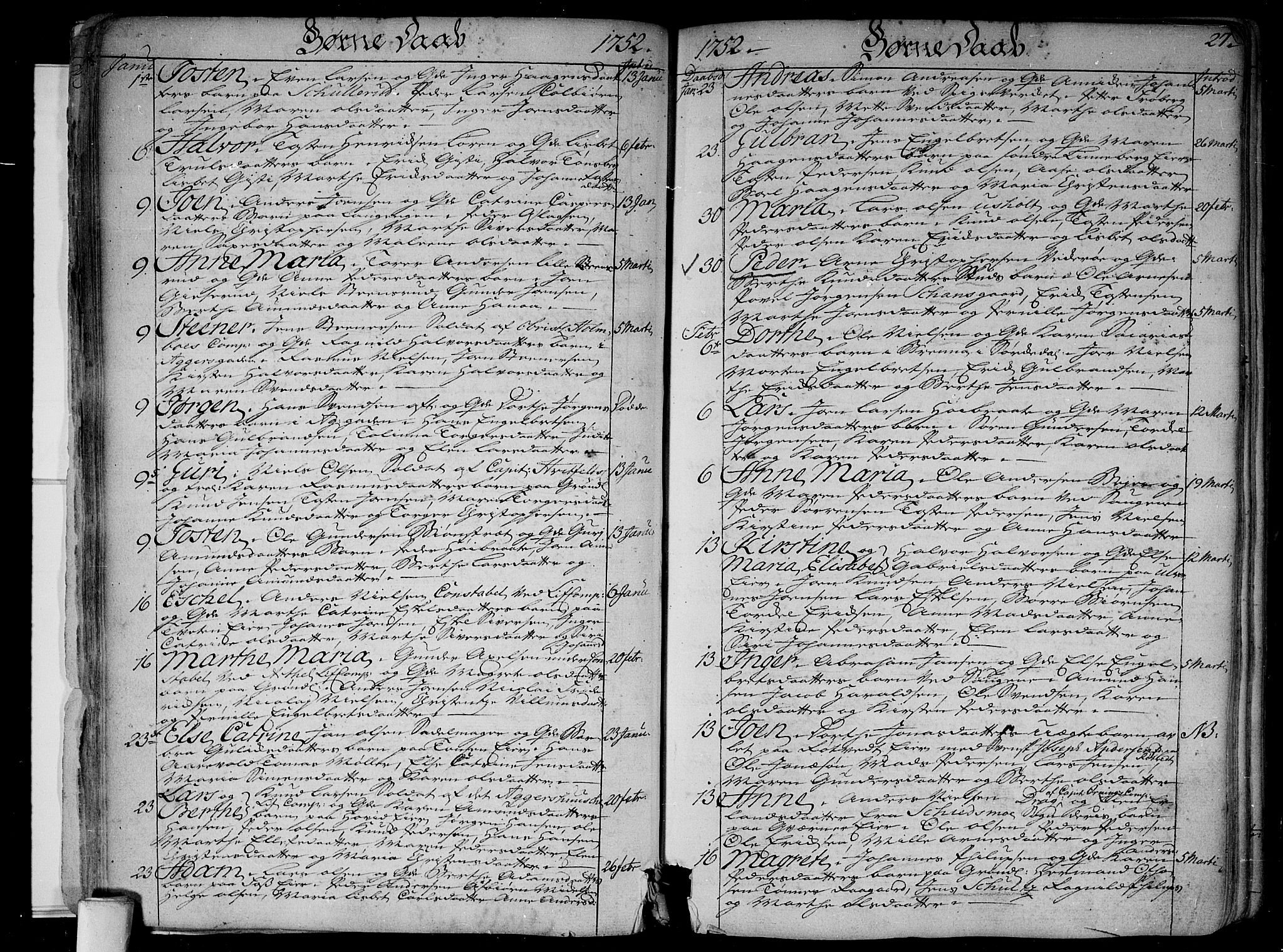 Aker prestekontor kirkebøker, SAO/A-10861/F/L0008: Parish register (official) no. 8, 1749-1765, p. 27
