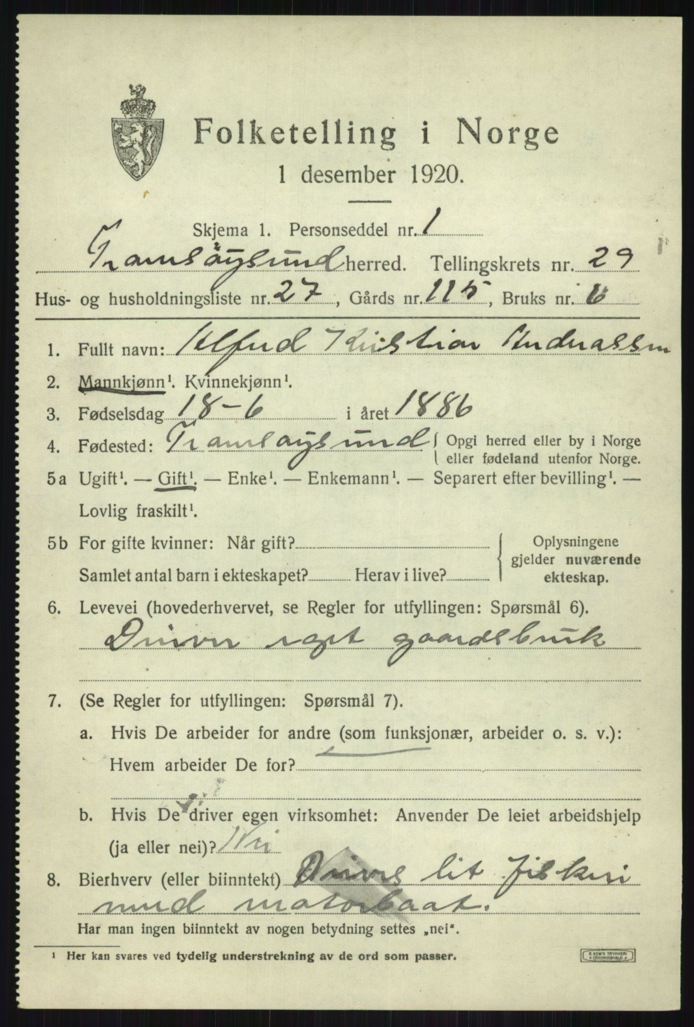 SATØ, 1920 census for Tromsøysund, 1920, p. 13672