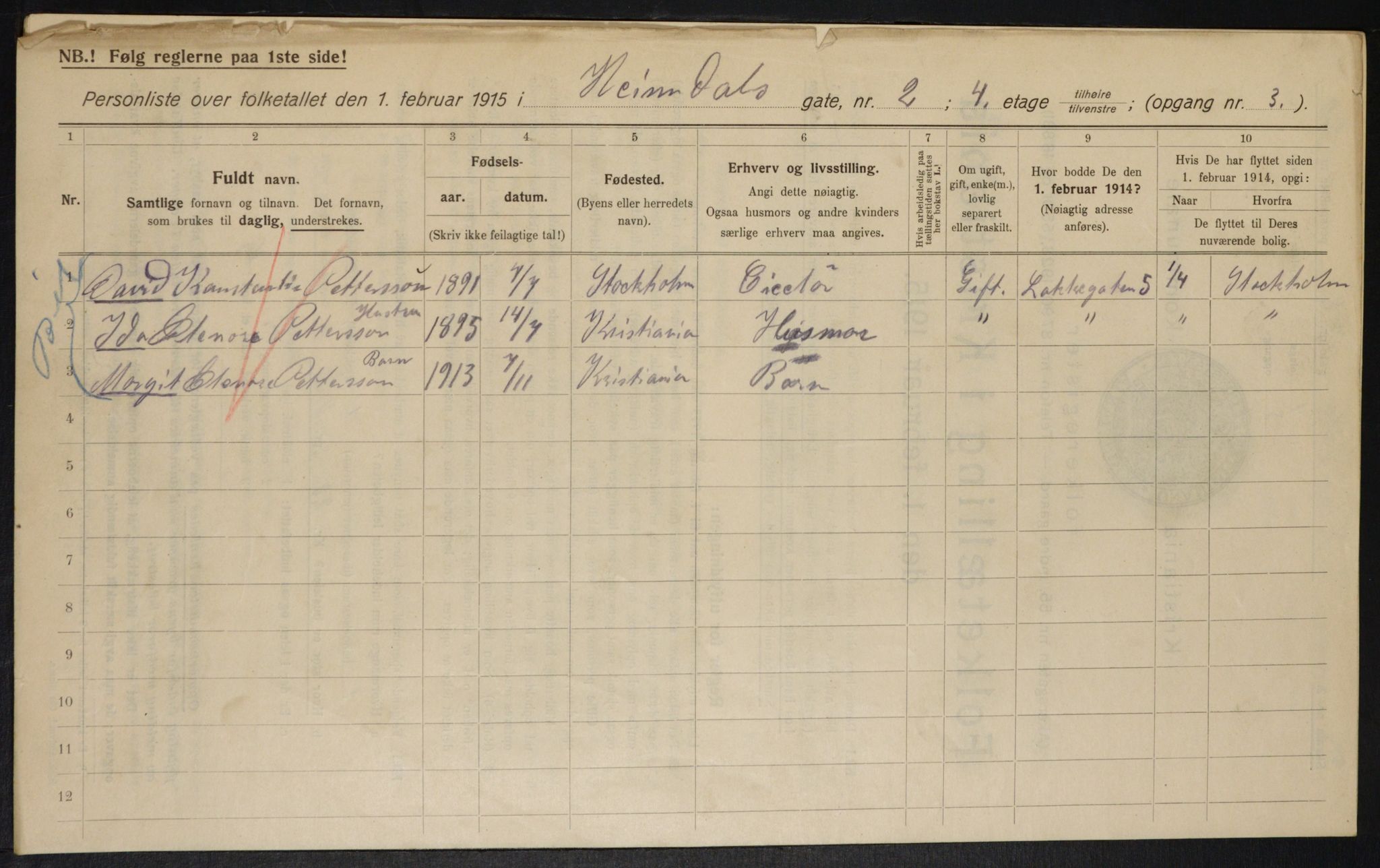 OBA, Municipal Census 1915 for Kristiania, 1915, p. 36197