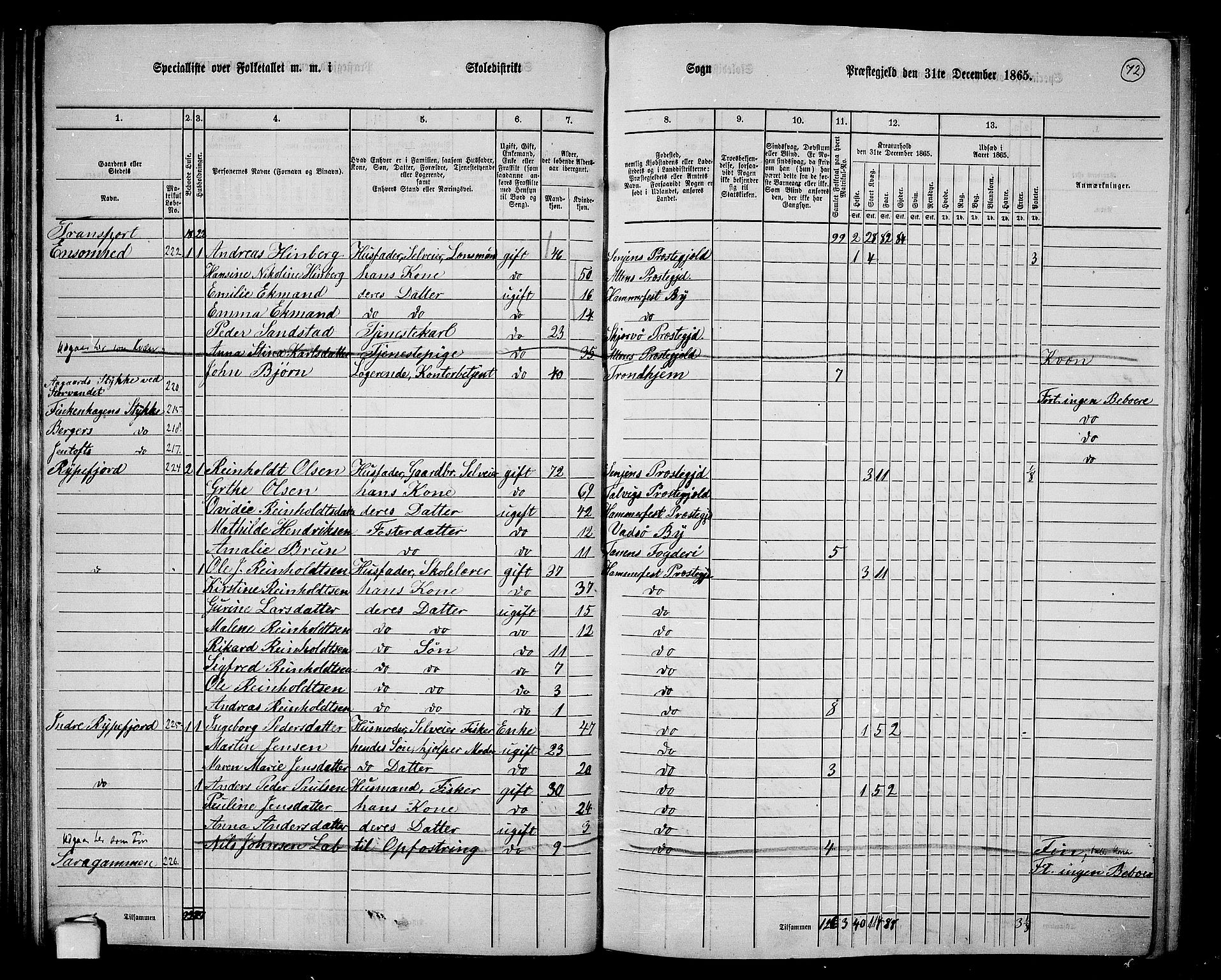 RA, 1865 census for Hammerfest/Hammerfest, 1865, p. 64