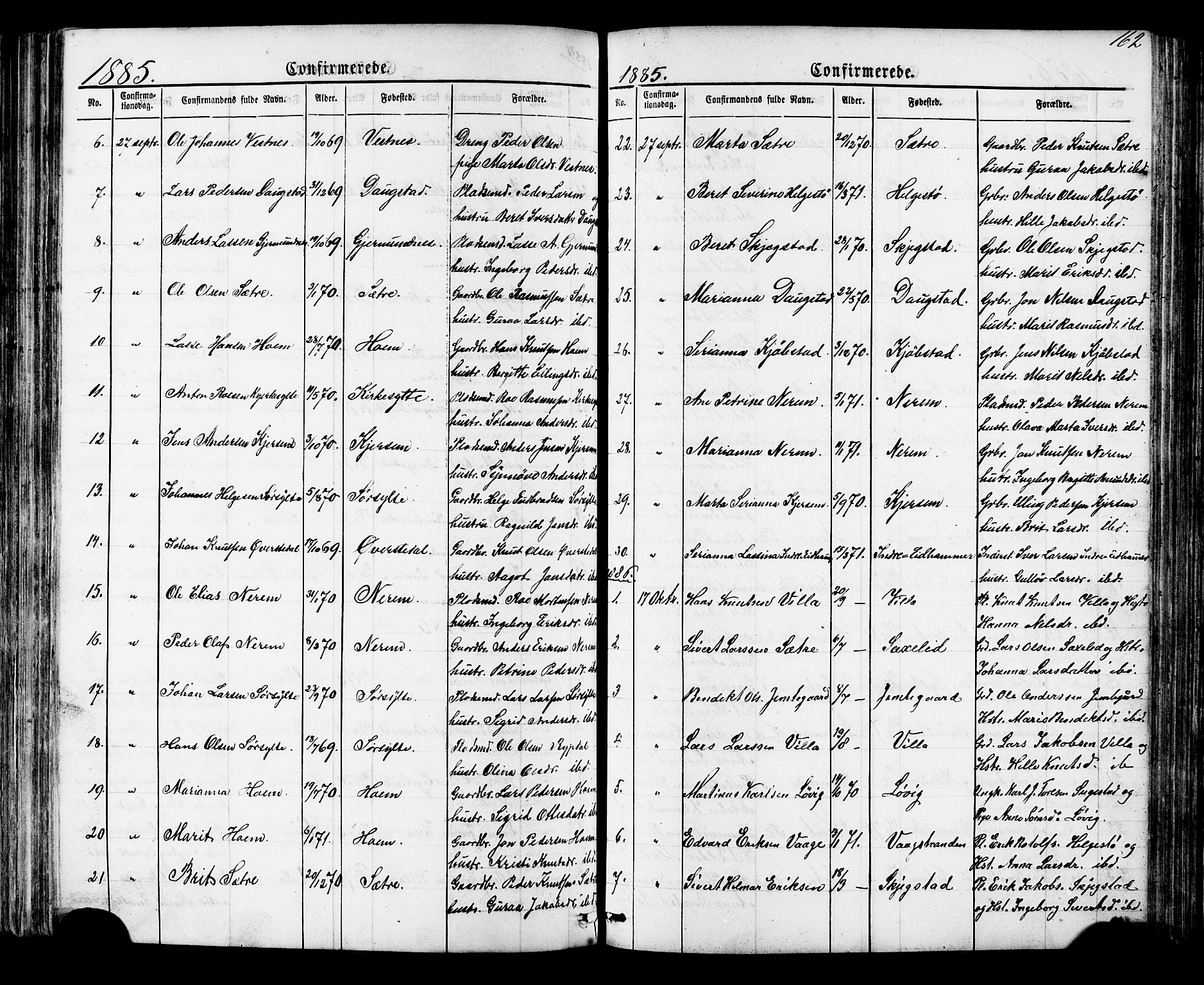 Ministerialprotokoller, klokkerbøker og fødselsregistre - Møre og Romsdal, SAT/A-1454/541/L0547: Parish register (copy) no. 541C02, 1867-1921, p. 162