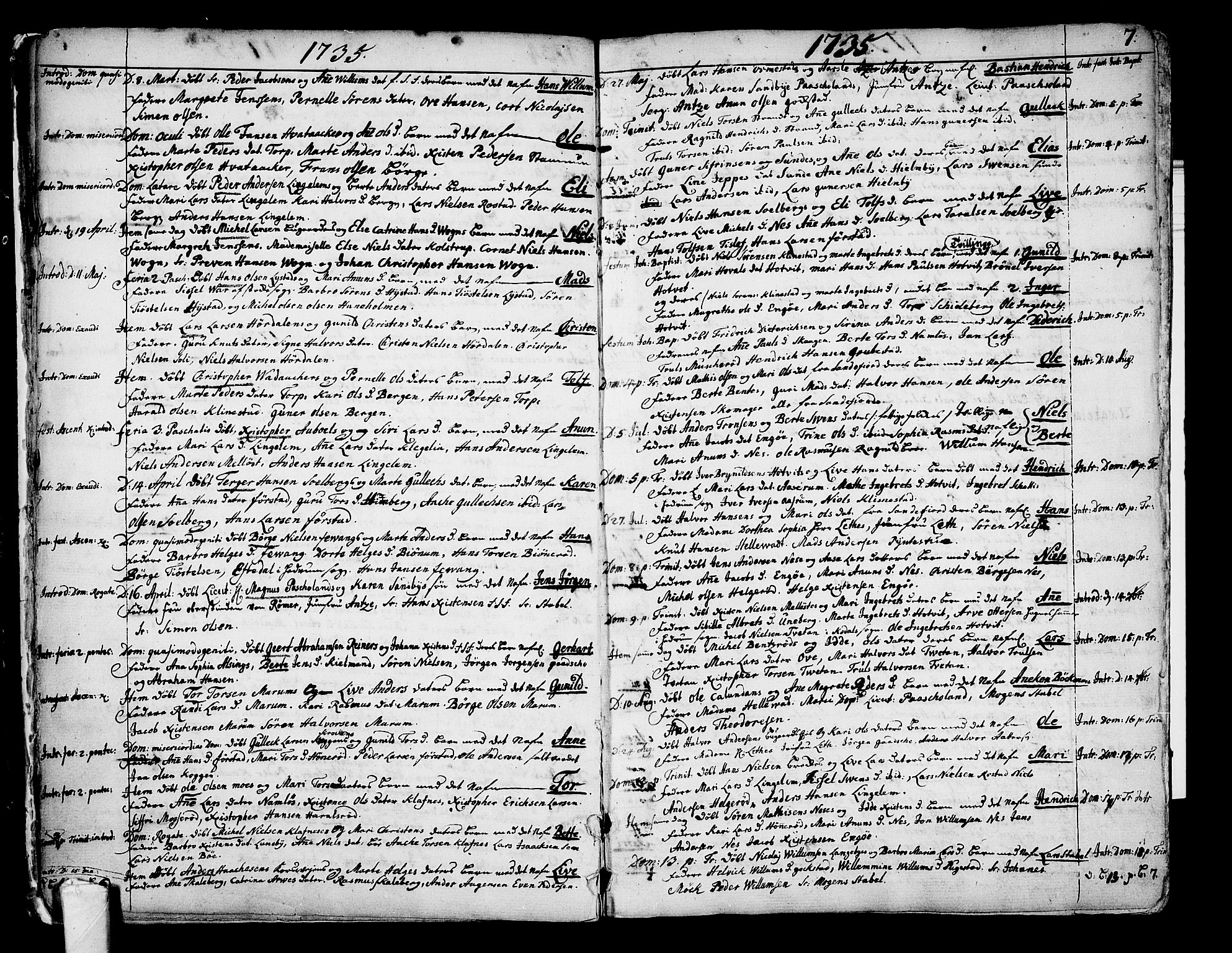 Sandar kirkebøker, SAKO/A-243/F/Fa/L0002: Parish register (official) no. 2, 1733-1788, p. 7