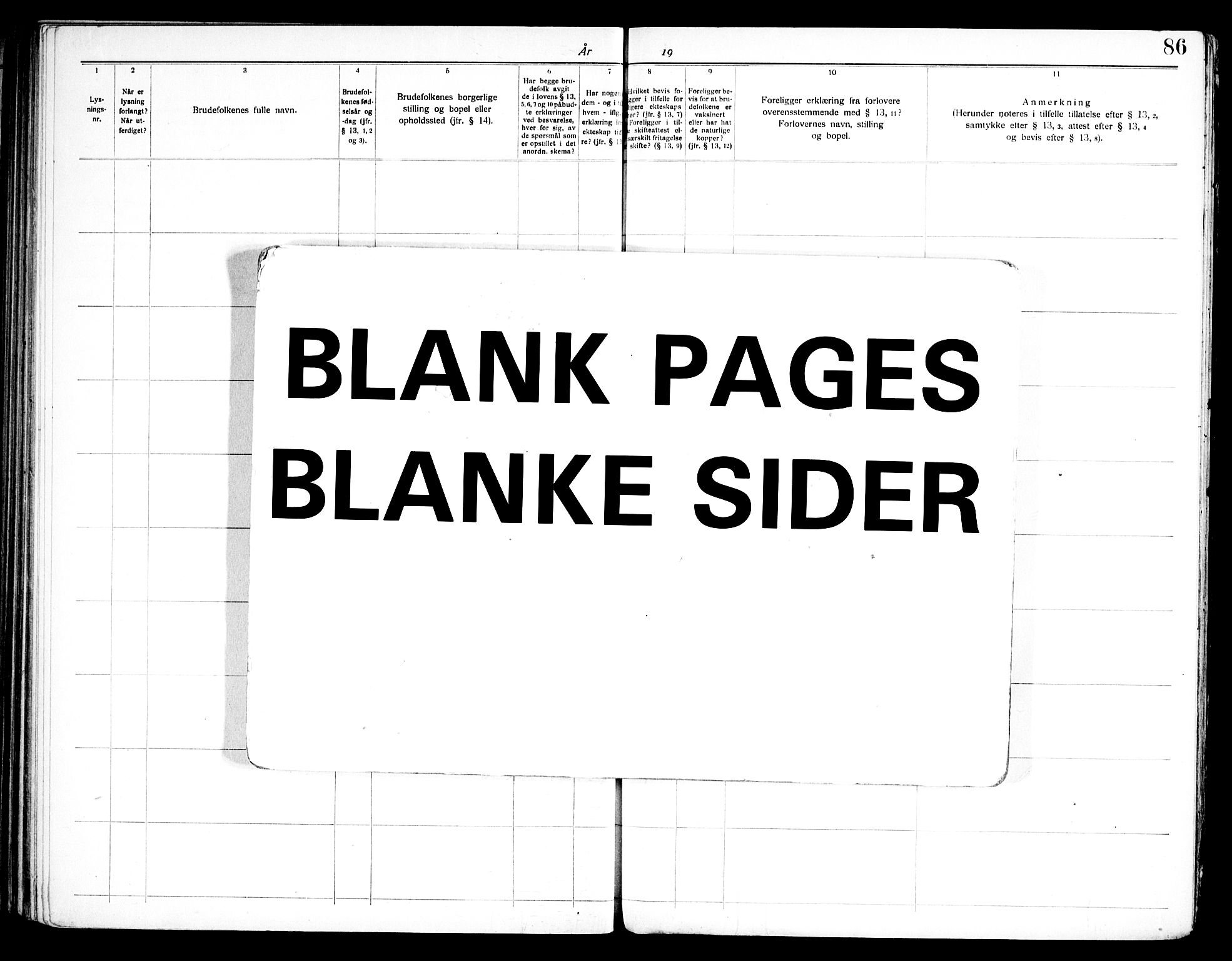 Tøyen prestekontor Kirkebøker, AV/SAO-A-10167a/H/Ha/L0002: Banns register no. 2, 1937-1962, p. 86