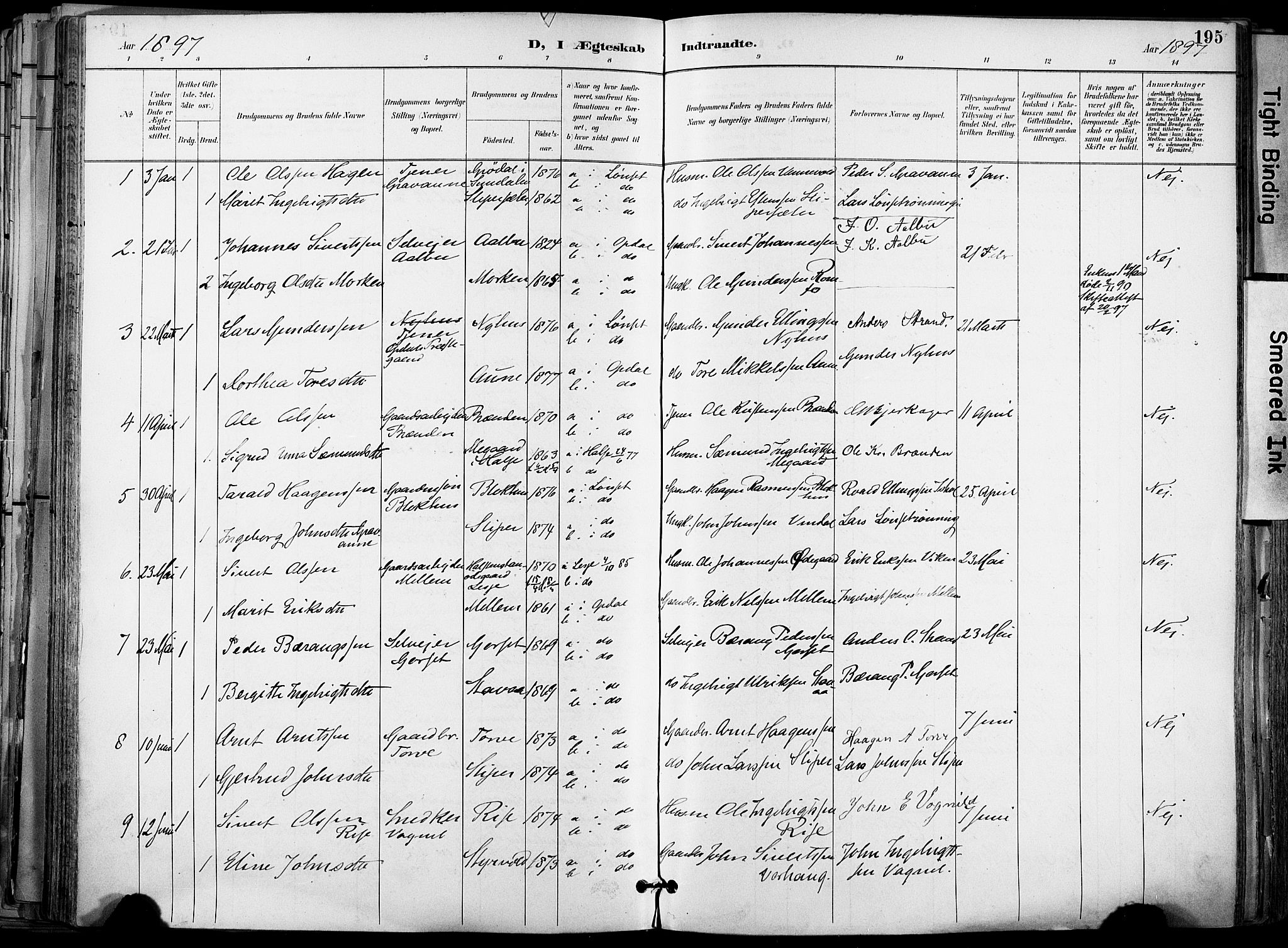 Ministerialprotokoller, klokkerbøker og fødselsregistre - Sør-Trøndelag, AV/SAT-A-1456/678/L0902: Parish register (official) no. 678A11, 1895-1911, p. 195