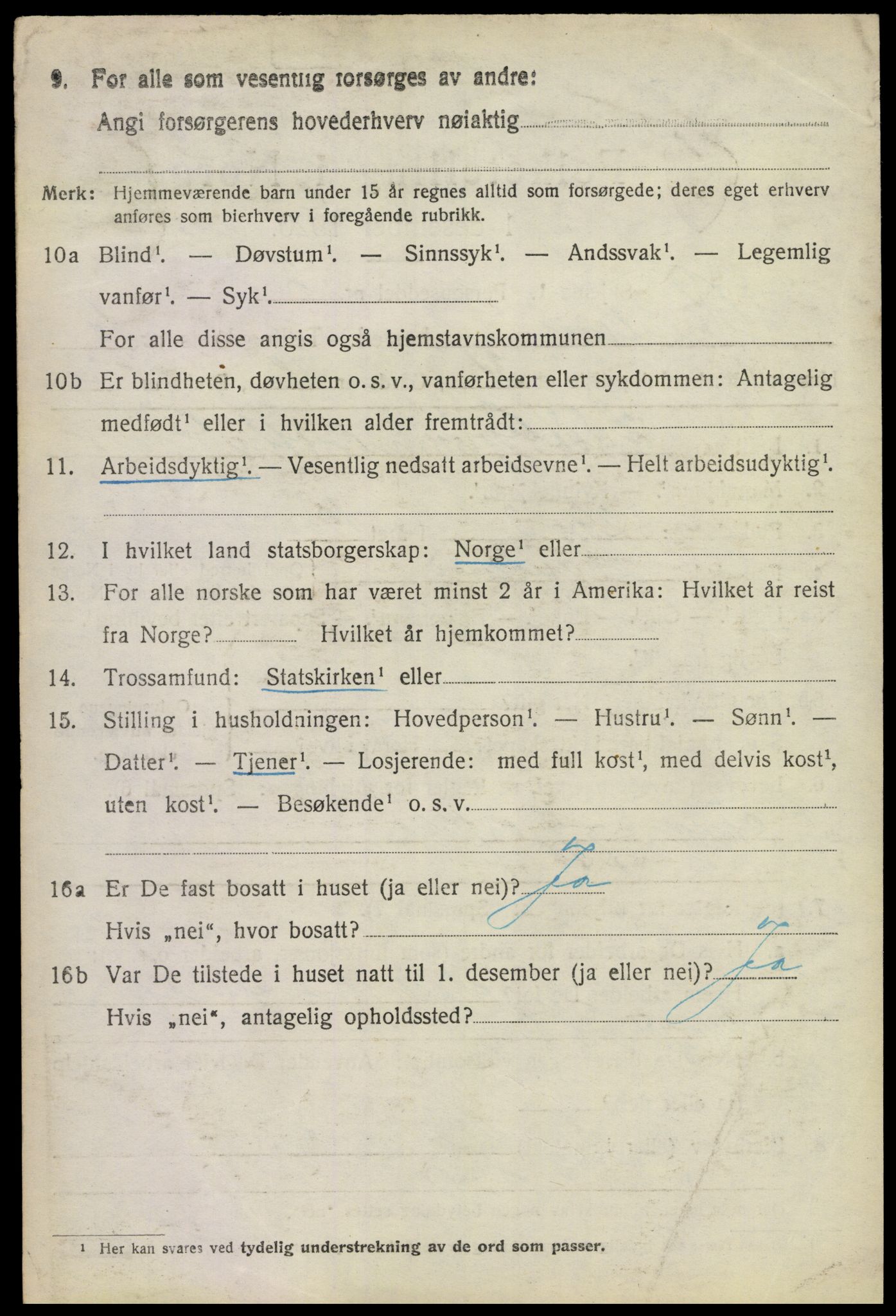 SAKO, 1920 census for Rauland, 1920, p. 2437