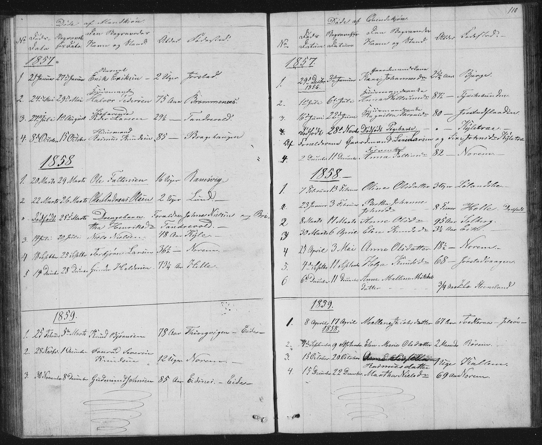 Nedstrand sokneprestkontor, AV/SAST-A-101841/01/V: Parish register (copy) no. B 2, 1848-1933, p. 110