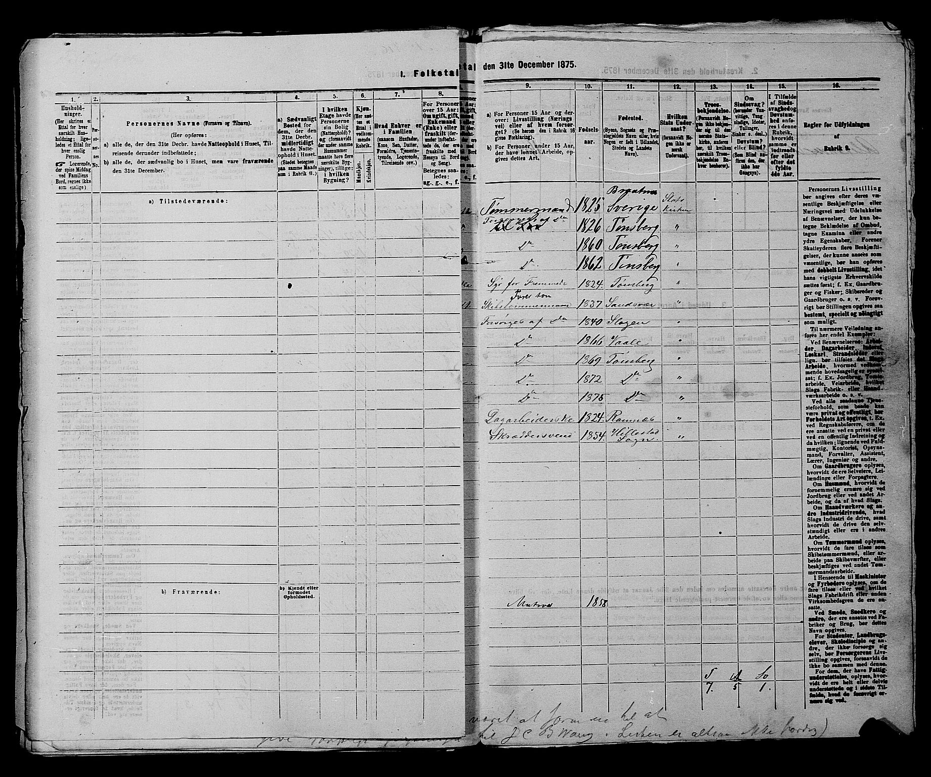 SAKO, 1875 census for 0705P Tønsberg, 1875, p. 897