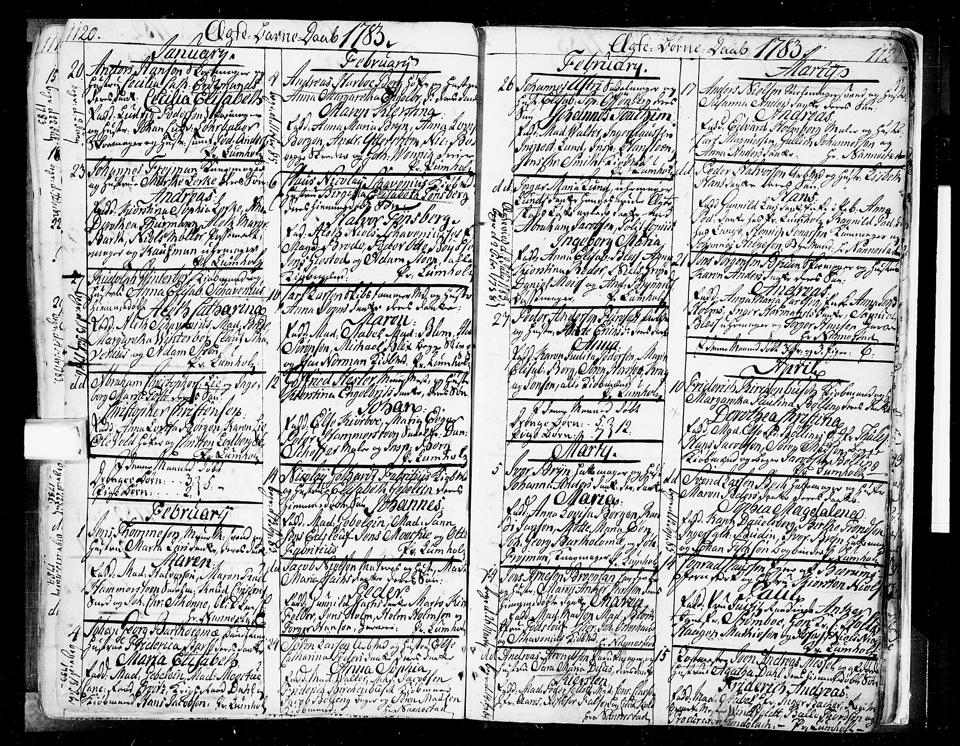 Oslo domkirke Kirkebøker, SAO/A-10752/F/Fa/L0004: Parish register (official) no. 4, 1743-1786, p. 1120-1121