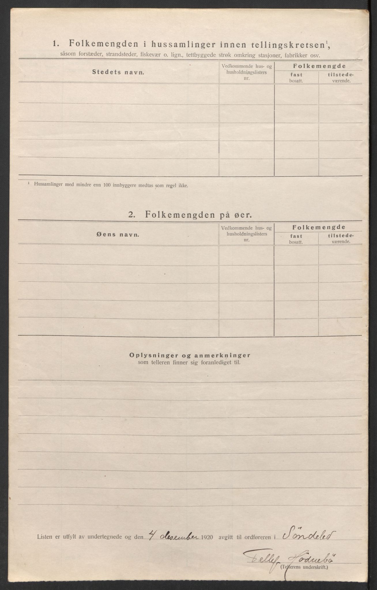SAK, 1920 census for Søndeled, 1920, p. 23