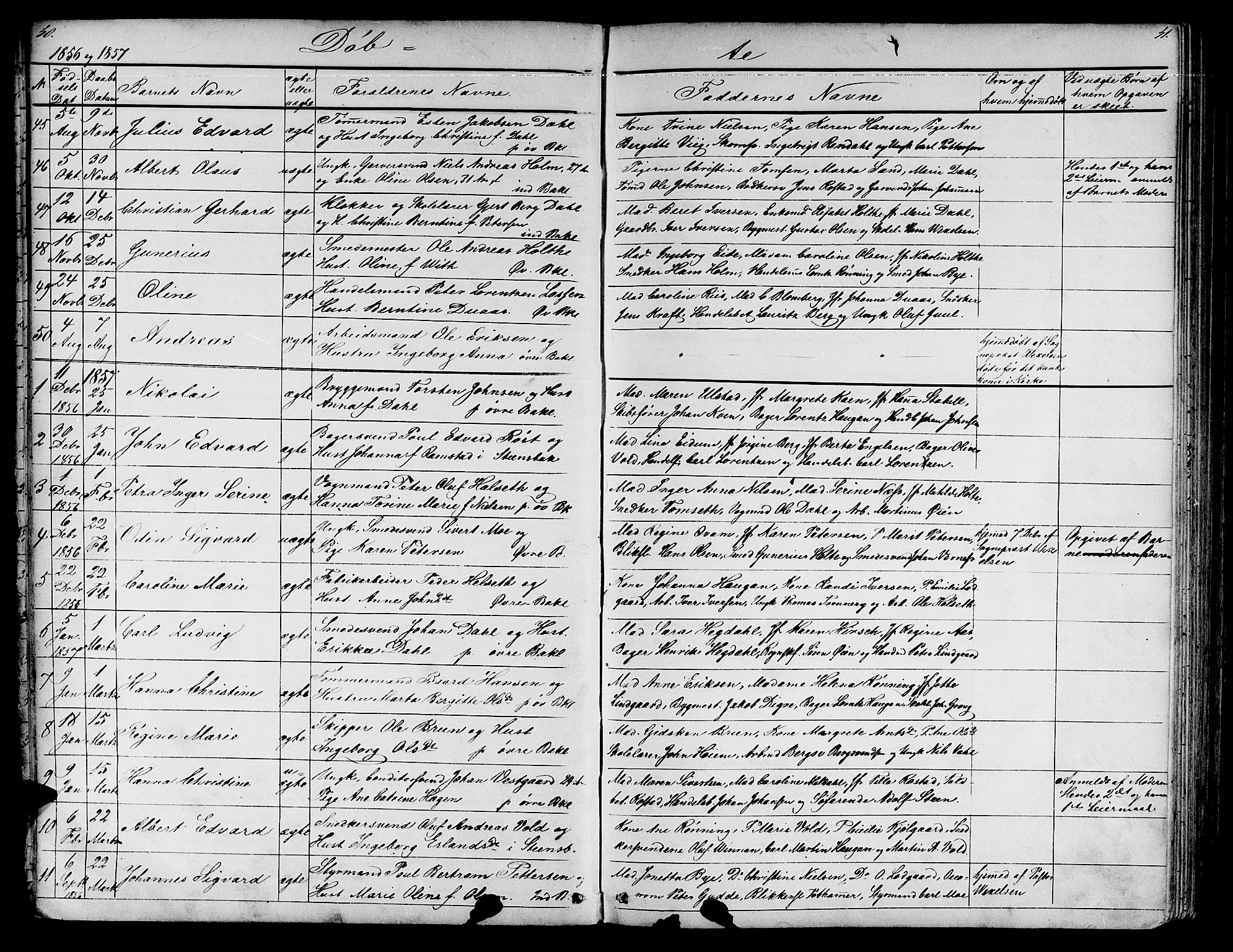 Ministerialprotokoller, klokkerbøker og fødselsregistre - Sør-Trøndelag, SAT/A-1456/604/L0219: Parish register (copy) no. 604C02, 1851-1869, p. 40-41