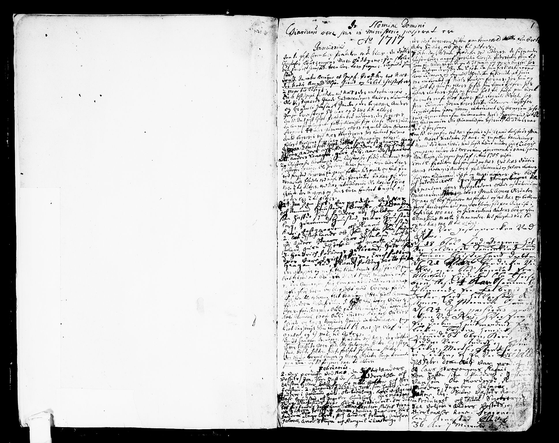 Nes prestekontor Kirkebøker, SAO/A-10410/F/Fa/L0002: Parish register (official) no. I 2, 1717-1734, p. 1