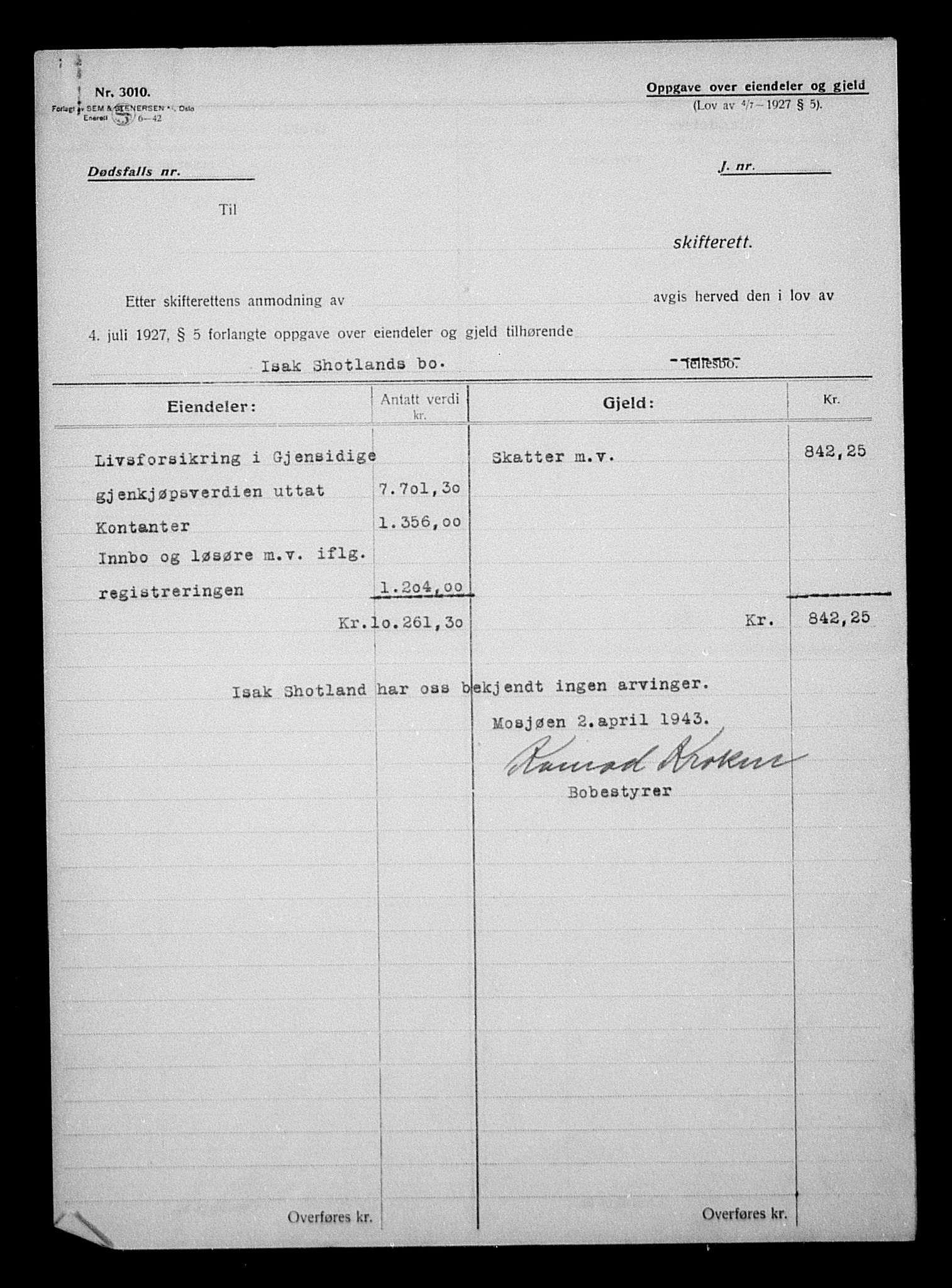 Justisdepartementet, Tilbakeføringskontoret for inndratte formuer, AV/RA-S-1564/H/Hc/Hcb/L0915: --, 1945-1947, p. 603