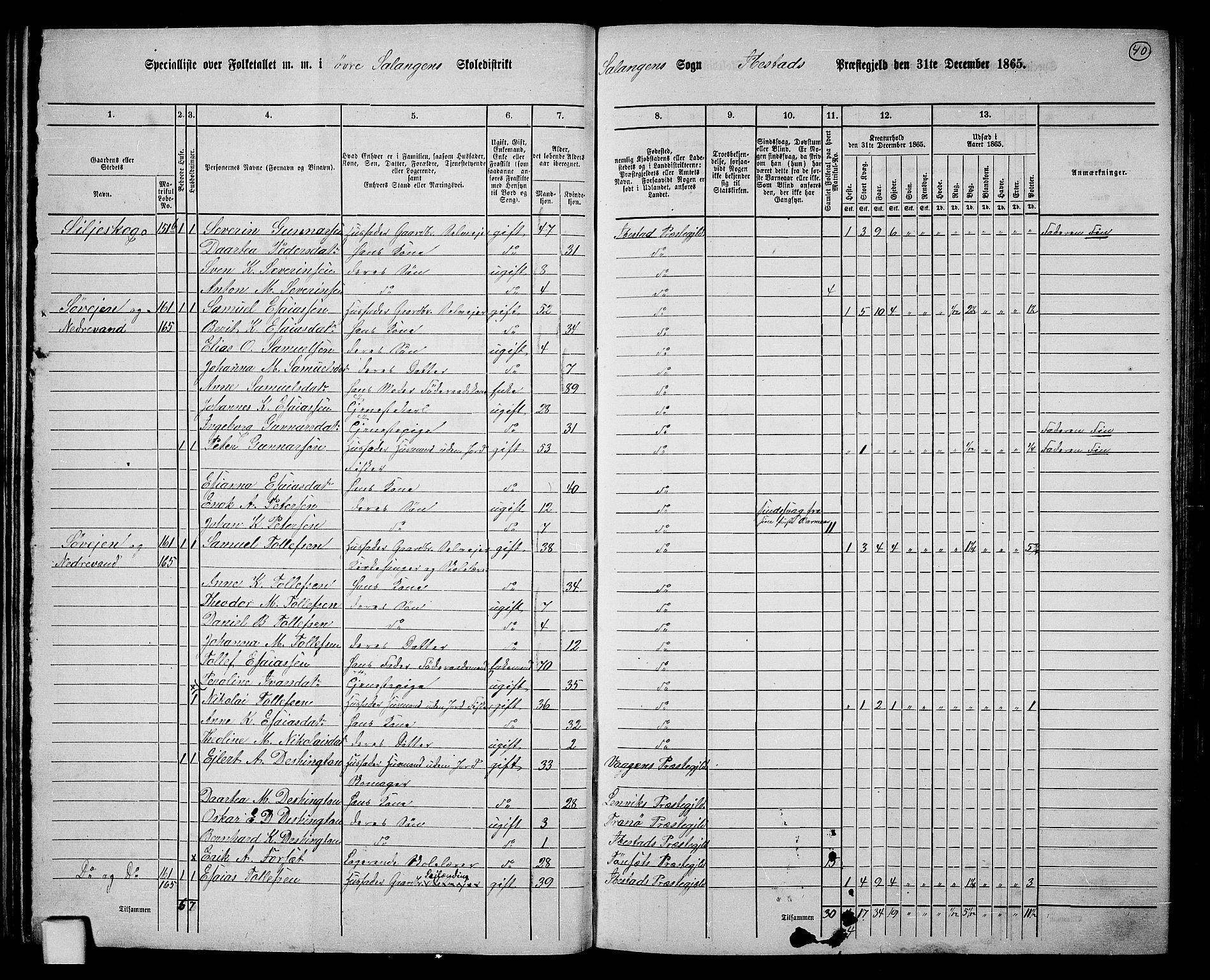 RA, 1865 census for Ibestad, 1865, p. 38