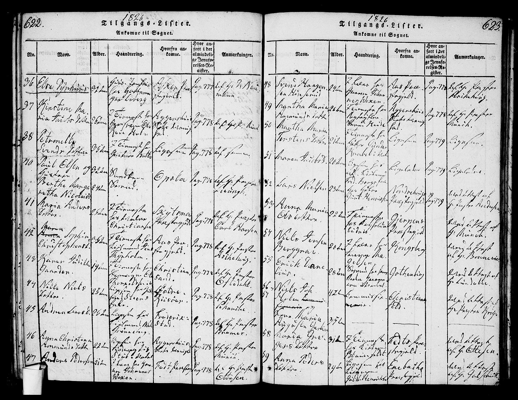 Oslo domkirke Kirkebøker, SAO/A-10752/G/Ga/L0001: Parish register (copy) no. 1, 1817-1825, p. 622-623